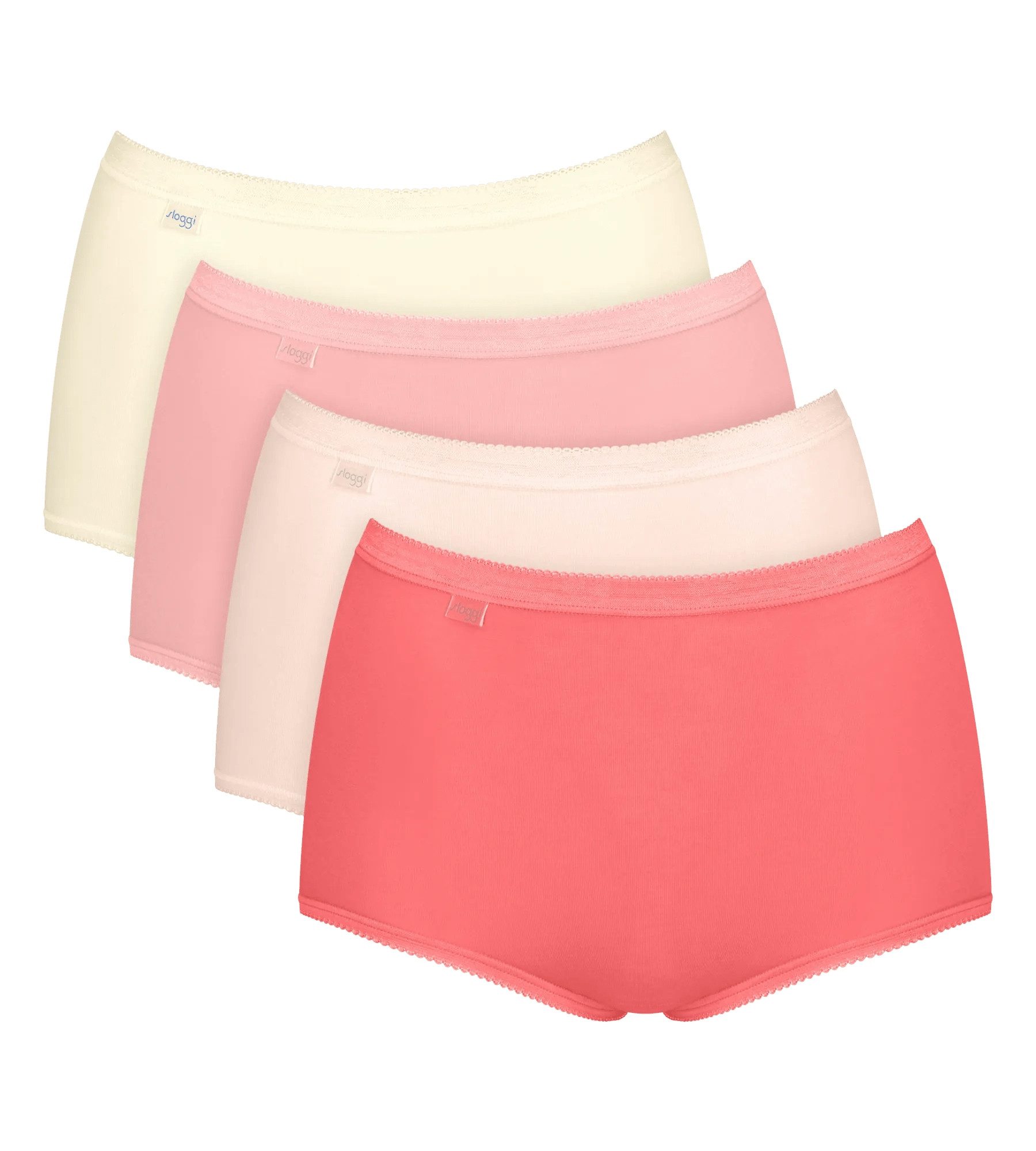 sloggi Maxislip Basic+ Maxi (4er Pack) perfekter Sitz, besonders weiche Nähte, Cotton-Mix, Multipack