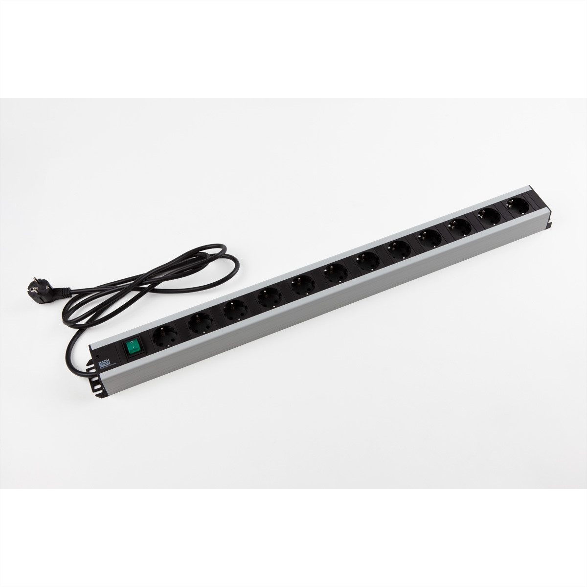 Bachmann Handwerkerleiste 12x Schutzkontakt, Schalter Steckdosenleiste (Kabellänge 2 m), 300.005