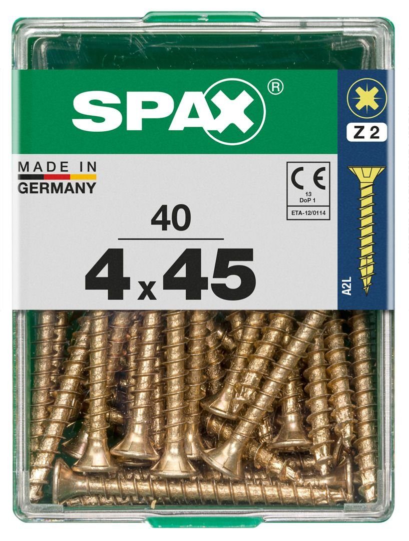 Holzbauschraube x Spax Stk. - 40 4.0 mm 2 PZ 45 SPAX Universalschrauben