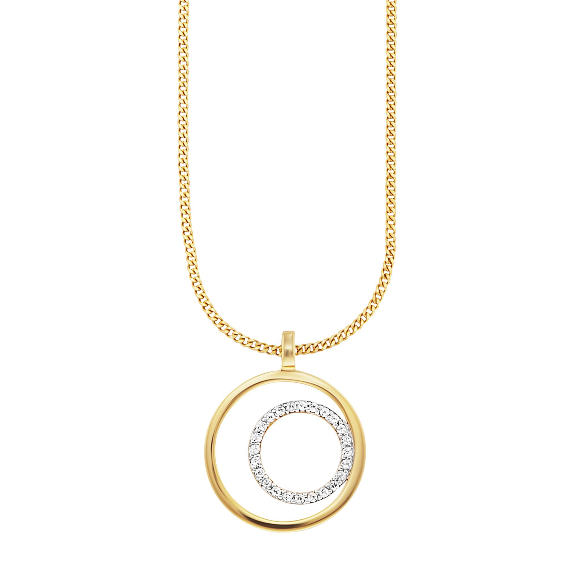 CAÏ Kette mit Anhänger 925/-Sterling Silber vergoldet Topas