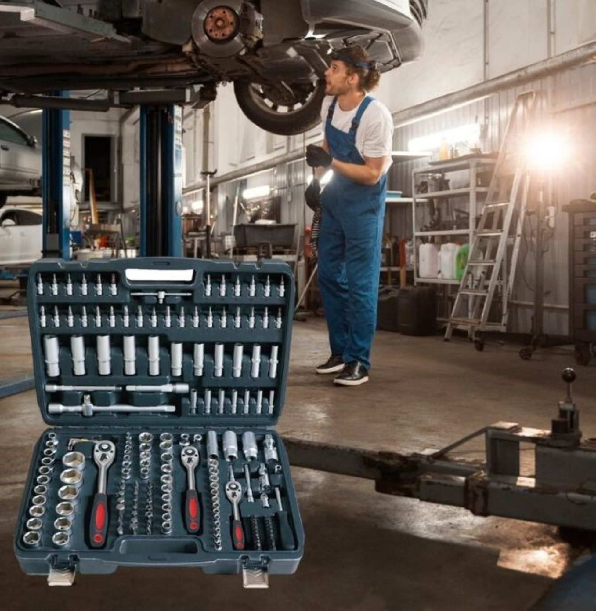 Cheffinger Werkzeugset 172-tlg. Steckschlüsselsatz Vielfältiges Werkzeugset, (172-tlg)