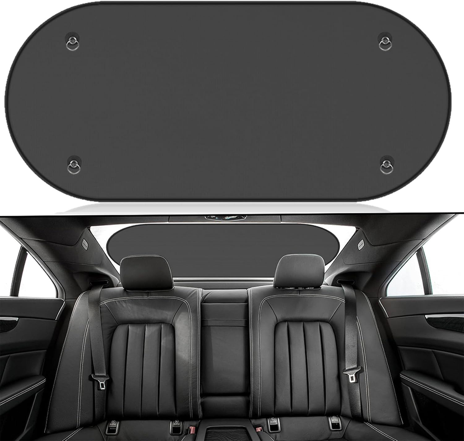 FELIXLEO Autosonnenschutz Sonnenschutz Heckscheibe Auto, Faltbare Mesh Blende 4 Saugnäpfe 100x50