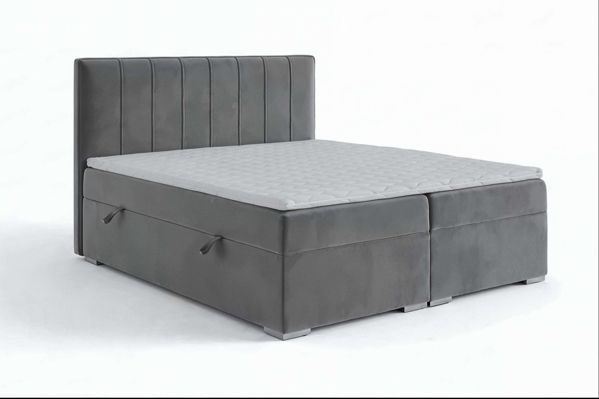 Home affaire Boxbett GALLIPOL mit Bettkästen, Matratze und Topper, Breite 140/160/180/200cm (Doppelbet mit Kopfteil), Stauraumbett mit Bonnell- oder Taschenfederkernmatratze (H2, H3)