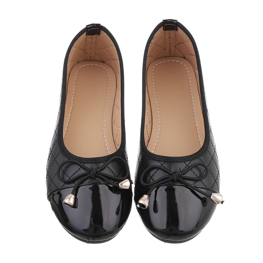 Ital-Design Damen Freizeit Ballerina (85894063) Blockabsatz Klassische Ballerinas in Schwarz