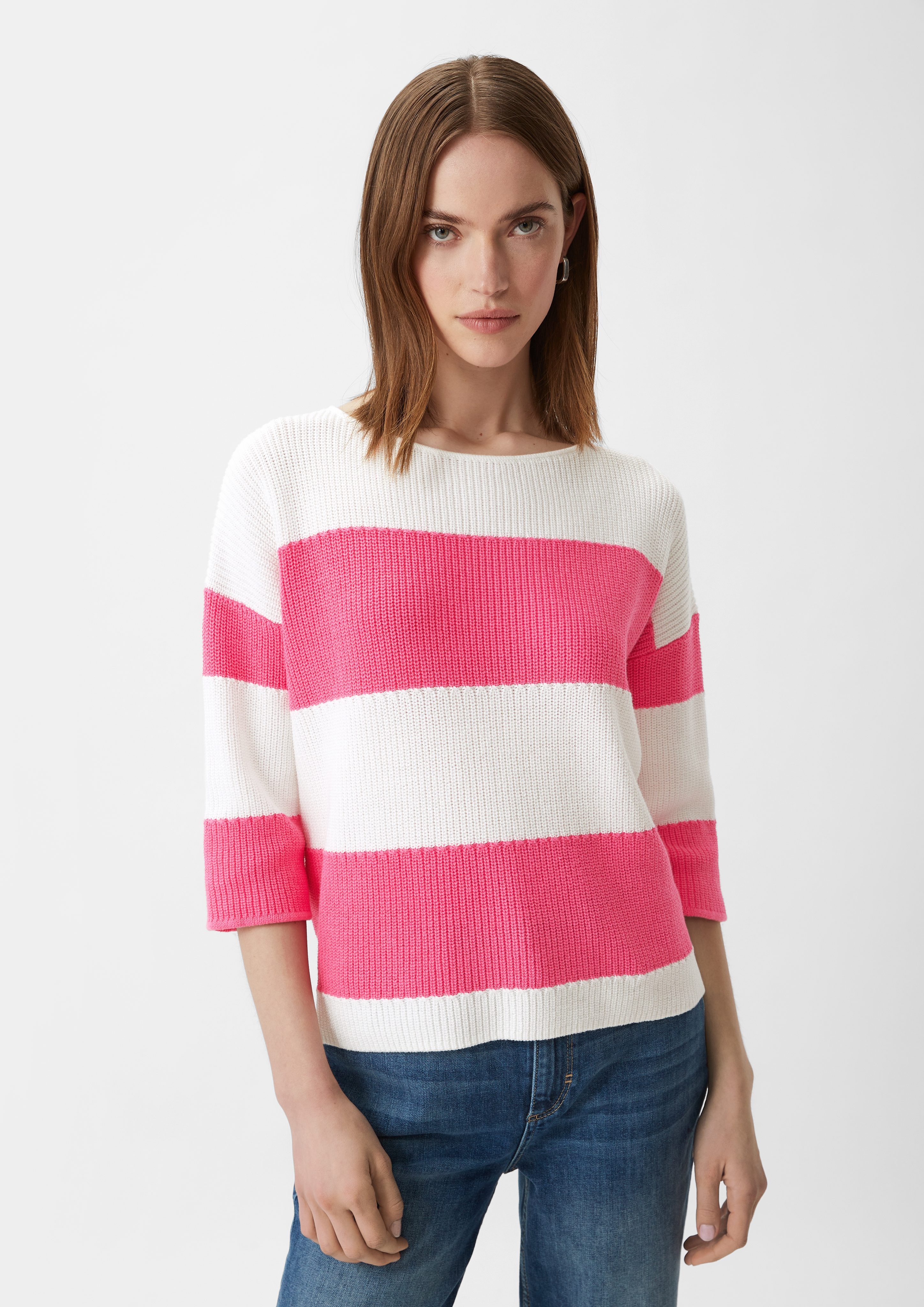 3/4 Arm-Pullover Strickpullover im Loose-Fit