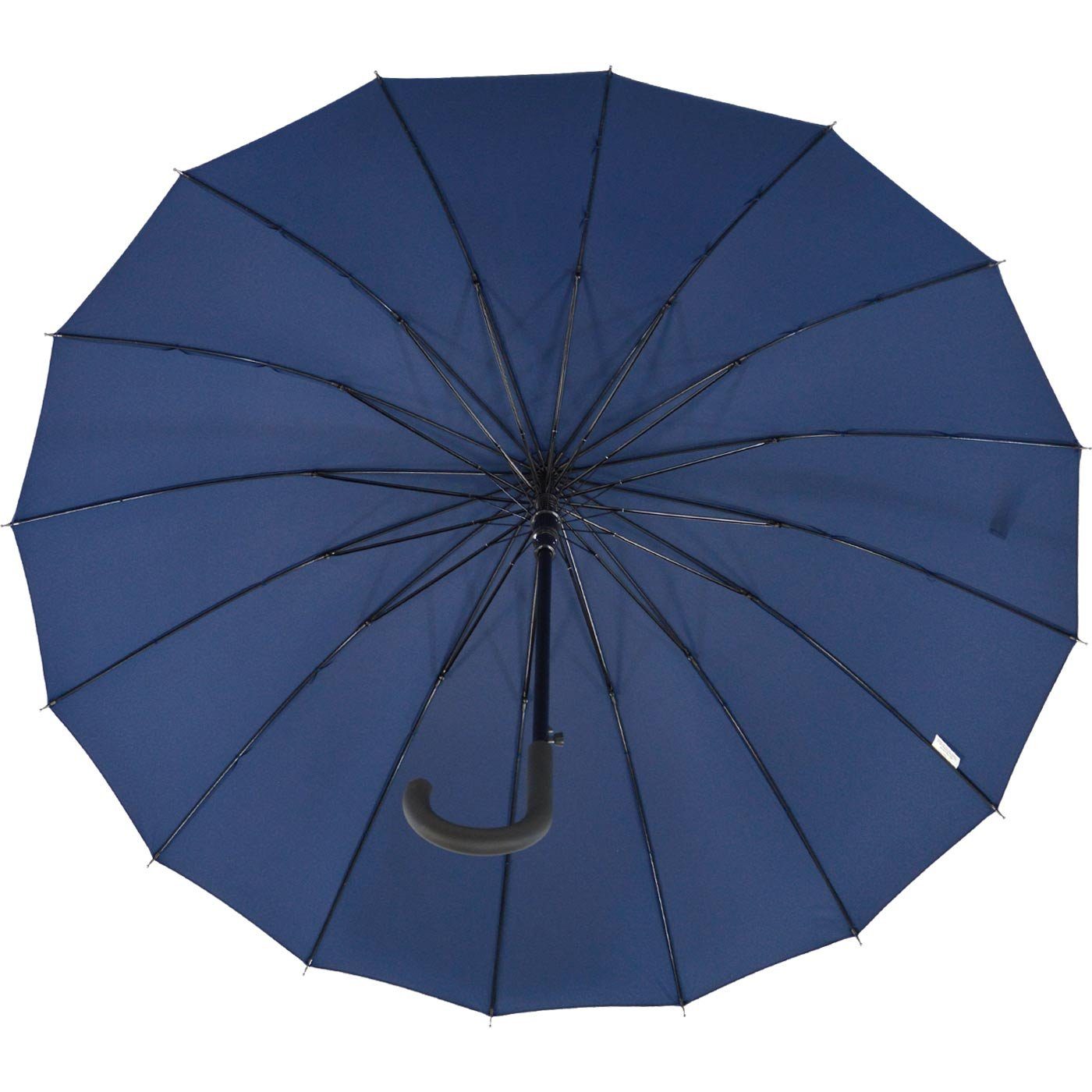 iX-brella Stockregenschirm mit 16-teiligem Dach und Auf-Automatik, mit Fiberglas-Stahl-Gestell, in vielen Farben
