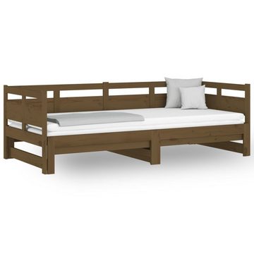 furnicato Bett Tagesbett Ausziehbar Honigbraun Massivholz Kiefer 2x(80x200) cm