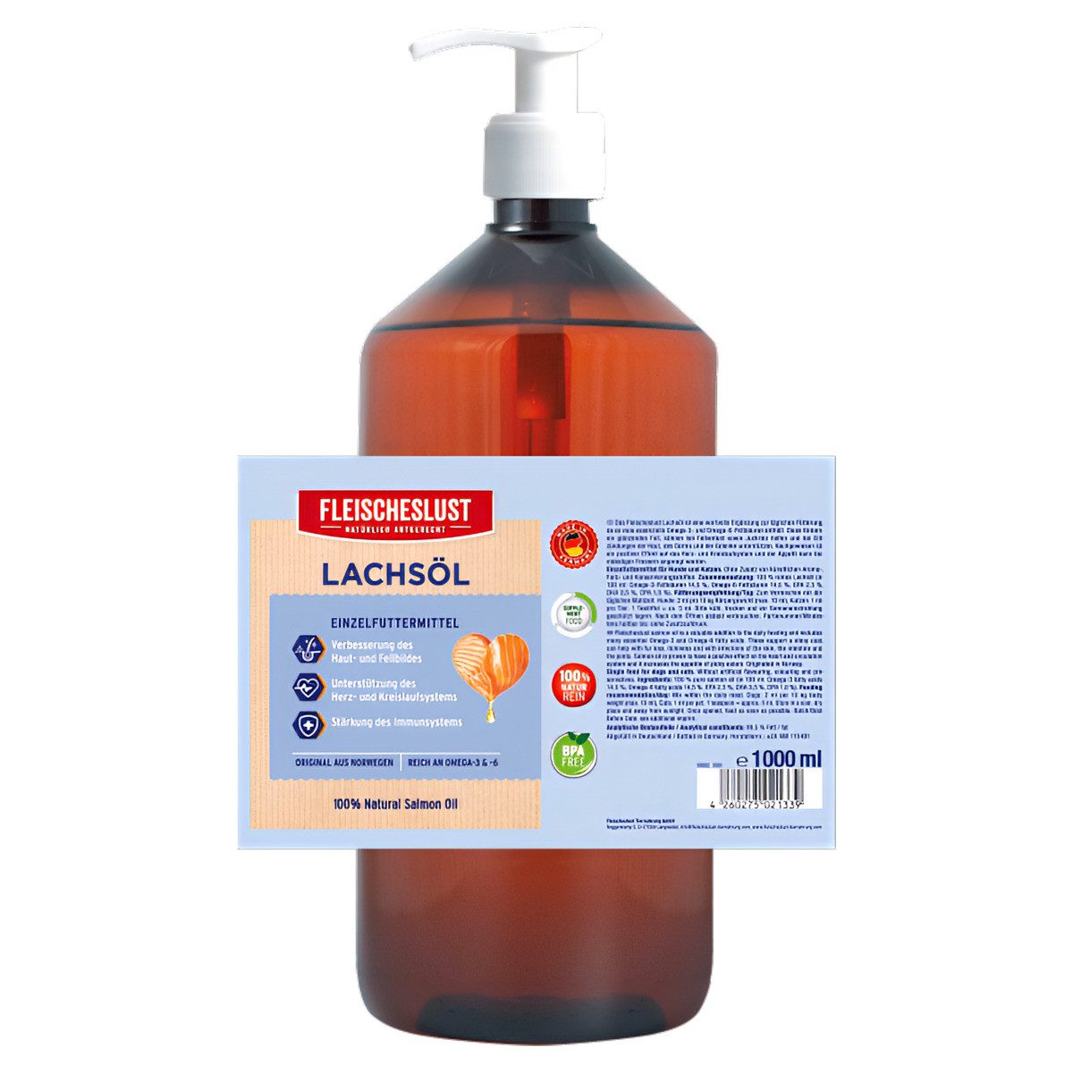 Fleischeslust Lachsöl 1000 ml, für: Hund