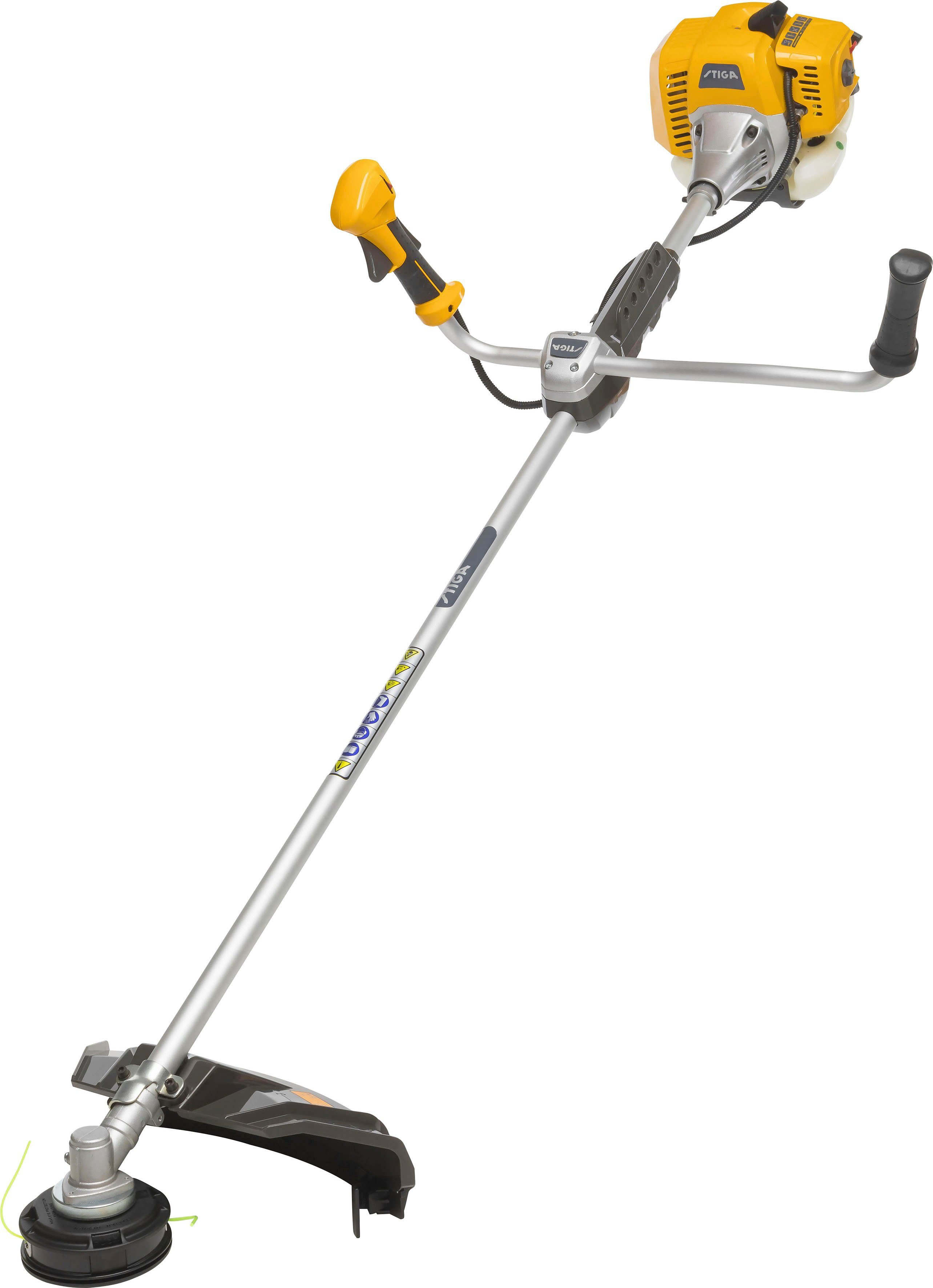 STIGA GARDEN Benzin-Motorsense BC 555 B, 25,5 cm Arbeitsbreite Messer, 45 cm Arbeitsbreite Faden, 51,7 cm³, Doppel-Faden, 3-T-Messer, Doppel-Tragegurt