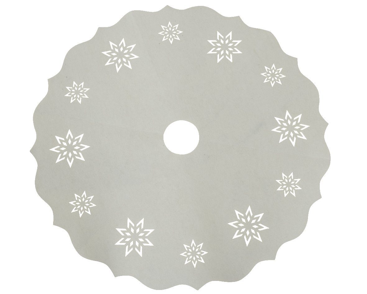 Kaemingk Weihnachtsbaumdecke, Weihnachtsbaumdecke mit Schneeflocken Muster 90cm weiß