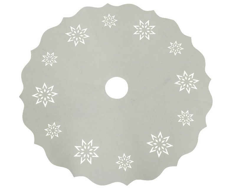 Decoris season decorations Weihnachtsbaumdecke, Weihnachtsbaumdecke mit Schneeflocken Muster 90cm weiß