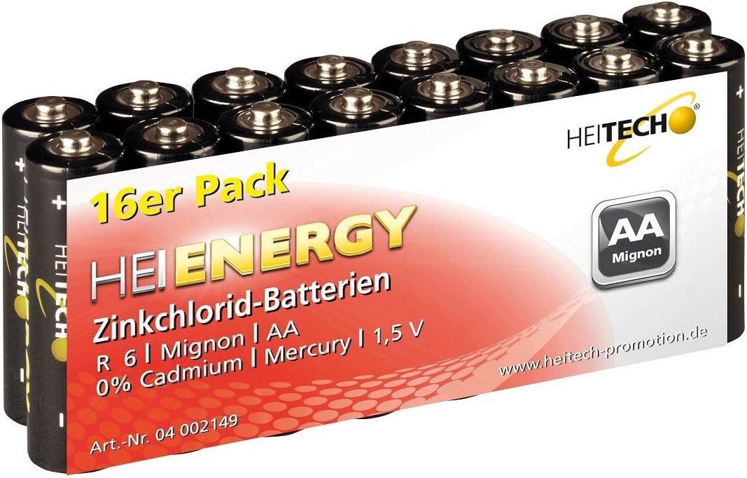 Zink-Mangan-Dioxid Batterien 16er R6 Mignon/AA Batterie