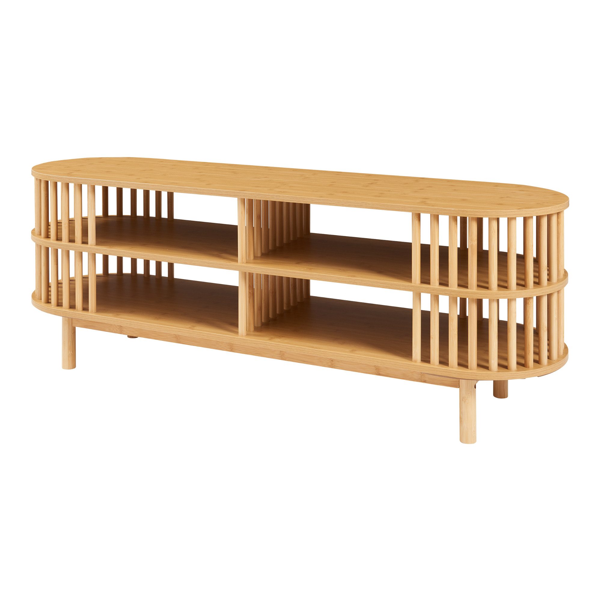 en.casa TV-Schrank Fernsehtisch »Jarvenpaa« 140x40x50 cm Bambus günstig online kaufen