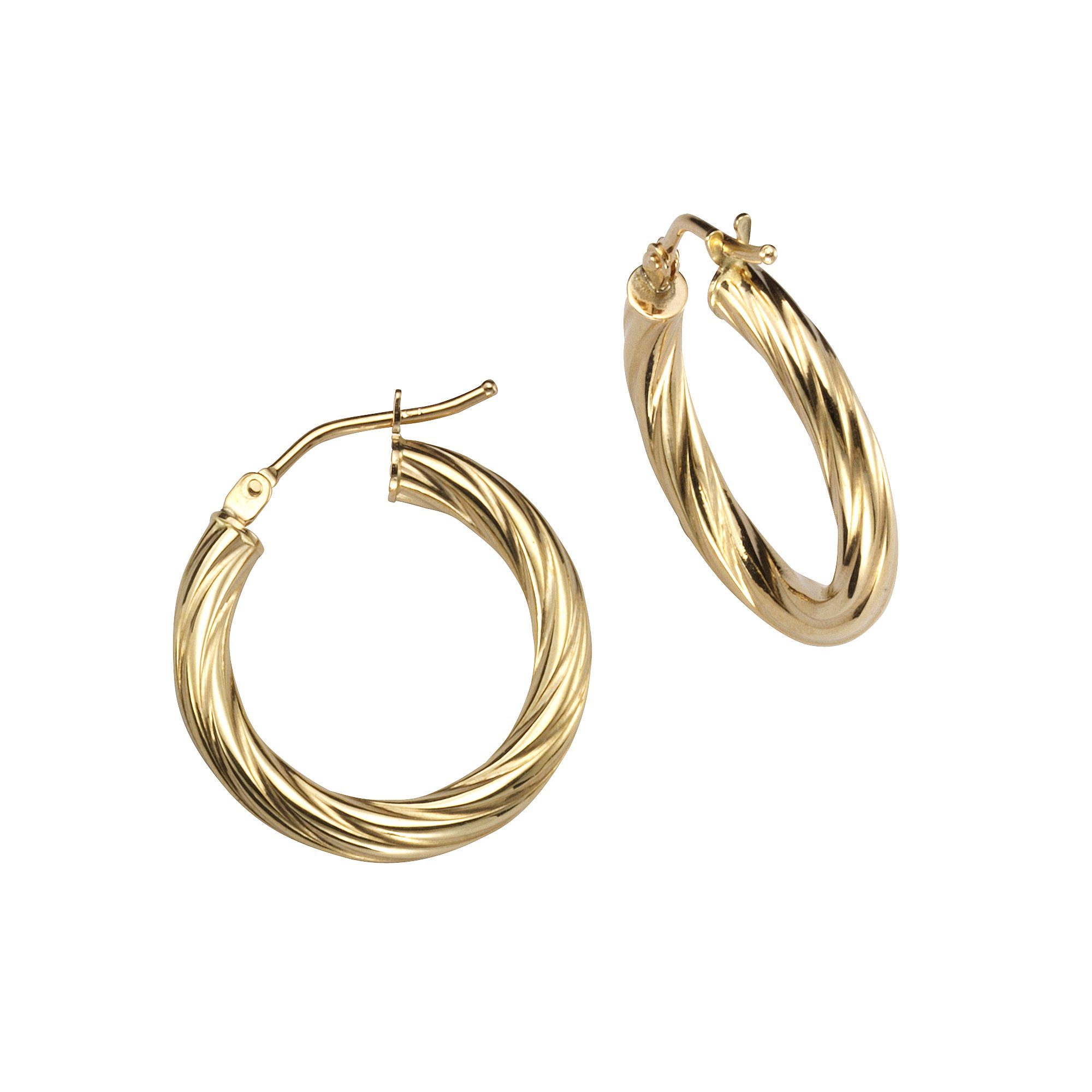 Paar Creolen 375/- Gelbgold gedreht