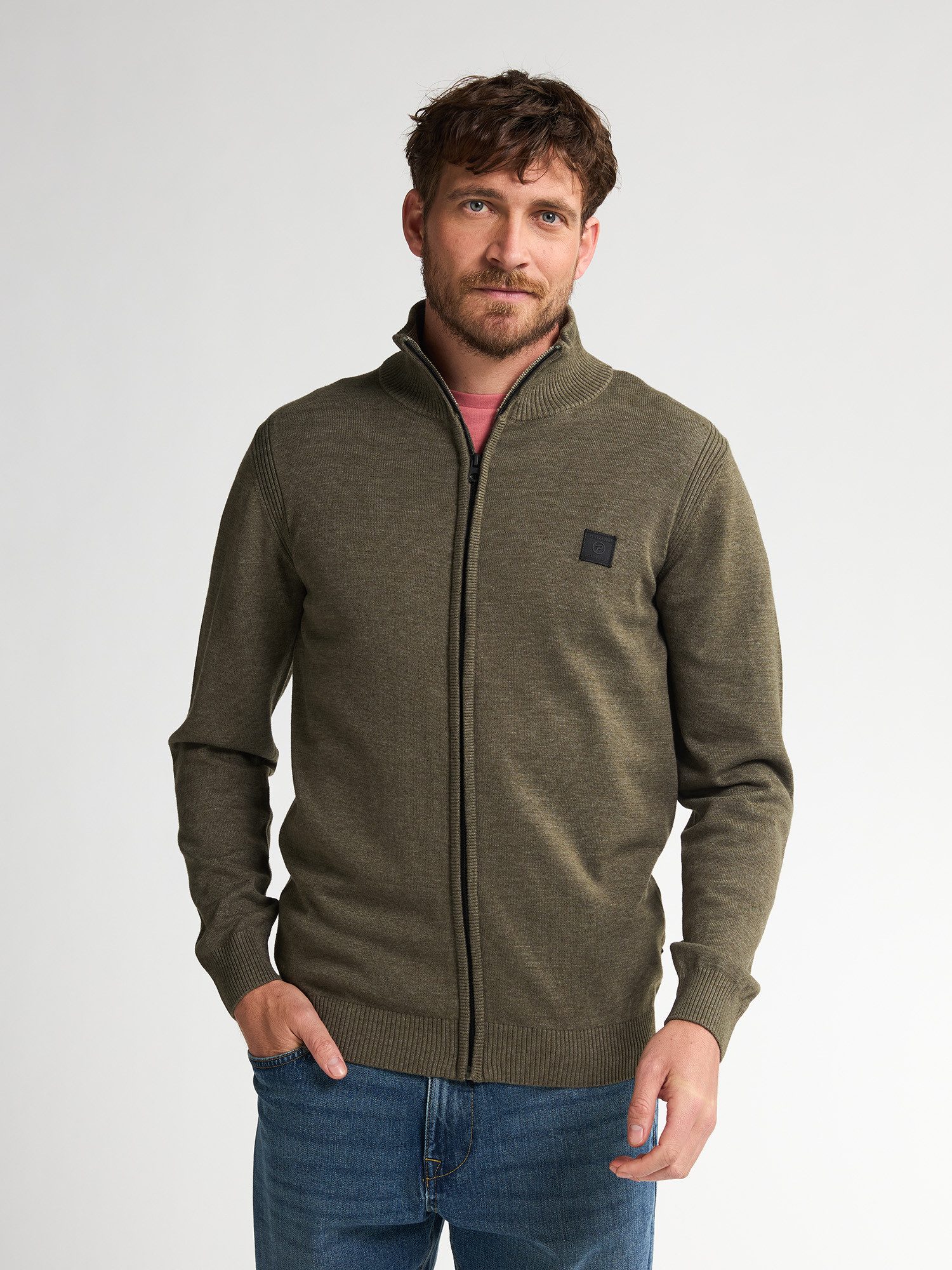 Petrol Industries Strickjacke - Cardigan Herren - Zip Strickjacke mit Stehkragen