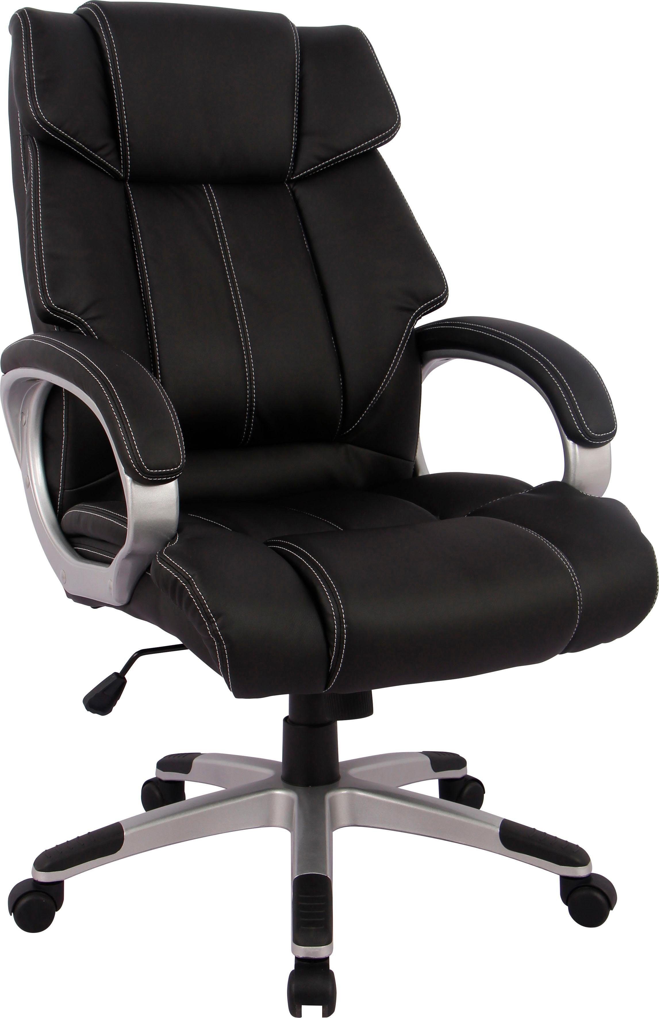 INOSIGN Chefsessel bequemer Bürostuhl fürs Homeoffice, verstellbare Sitzhöhe/Sitztiefe, komfortable Polsterung