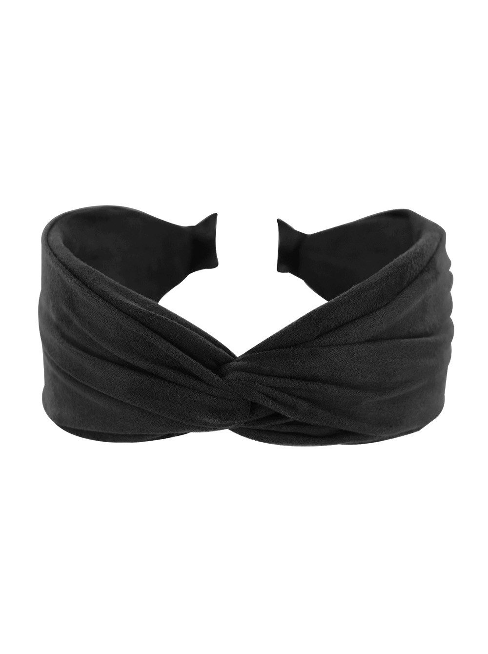 axy Haarreif Breiter Haarreif mit raffiniertem Knoten aus leichtem Flanellstoff, Damen Breiter Haarreif (Leder Optik) Haarband Haarreifen