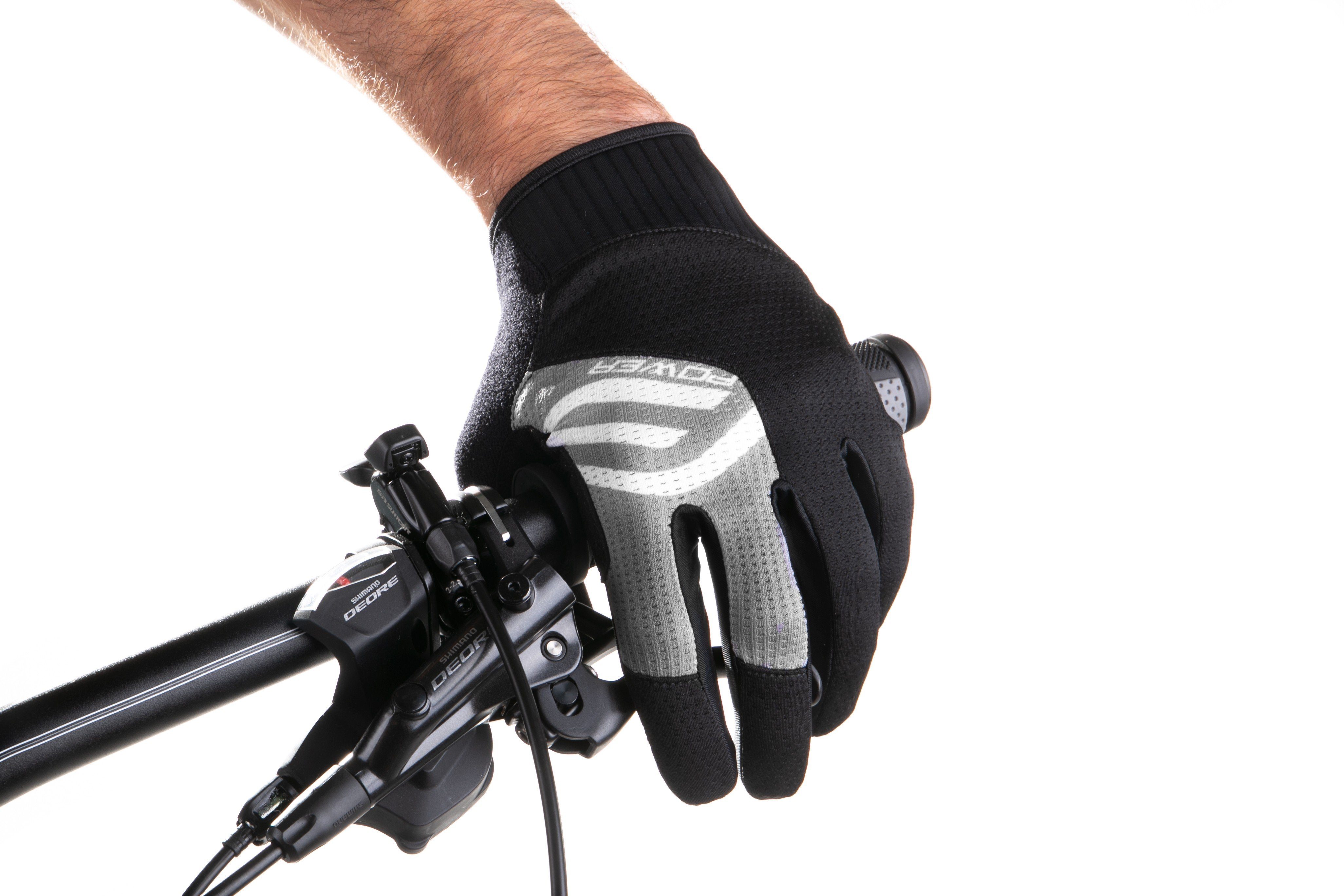 Handschuhe FORCE MTB grau-schwarz FORCE POWER Fahrradhandschuhe