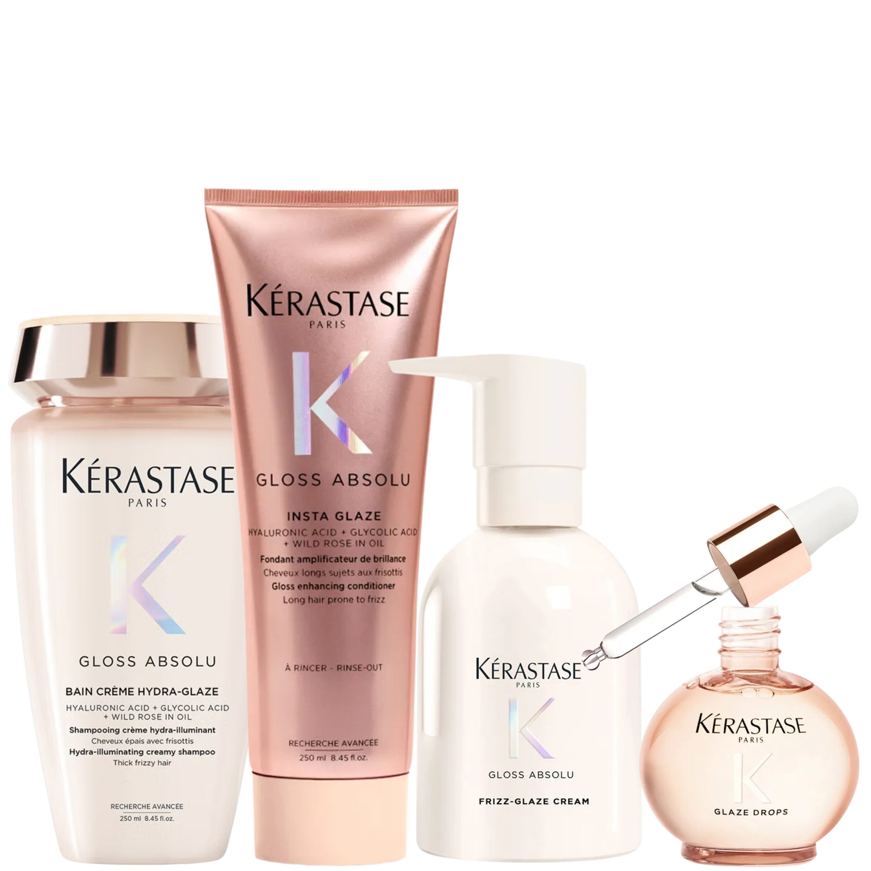 Kérastase Haarpflege-Set Gloss Absolu Set für dickes Haar, 4-tlg., Anti-Frizz & Hochglanz Pflege-Routine