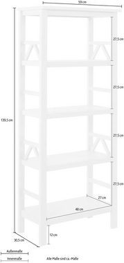 Timbers Regal Fonville, 1-tlg., 4 feste Einlegeböden und Ablagefläche, Breite 59 cm, Höhe 139,5 cm