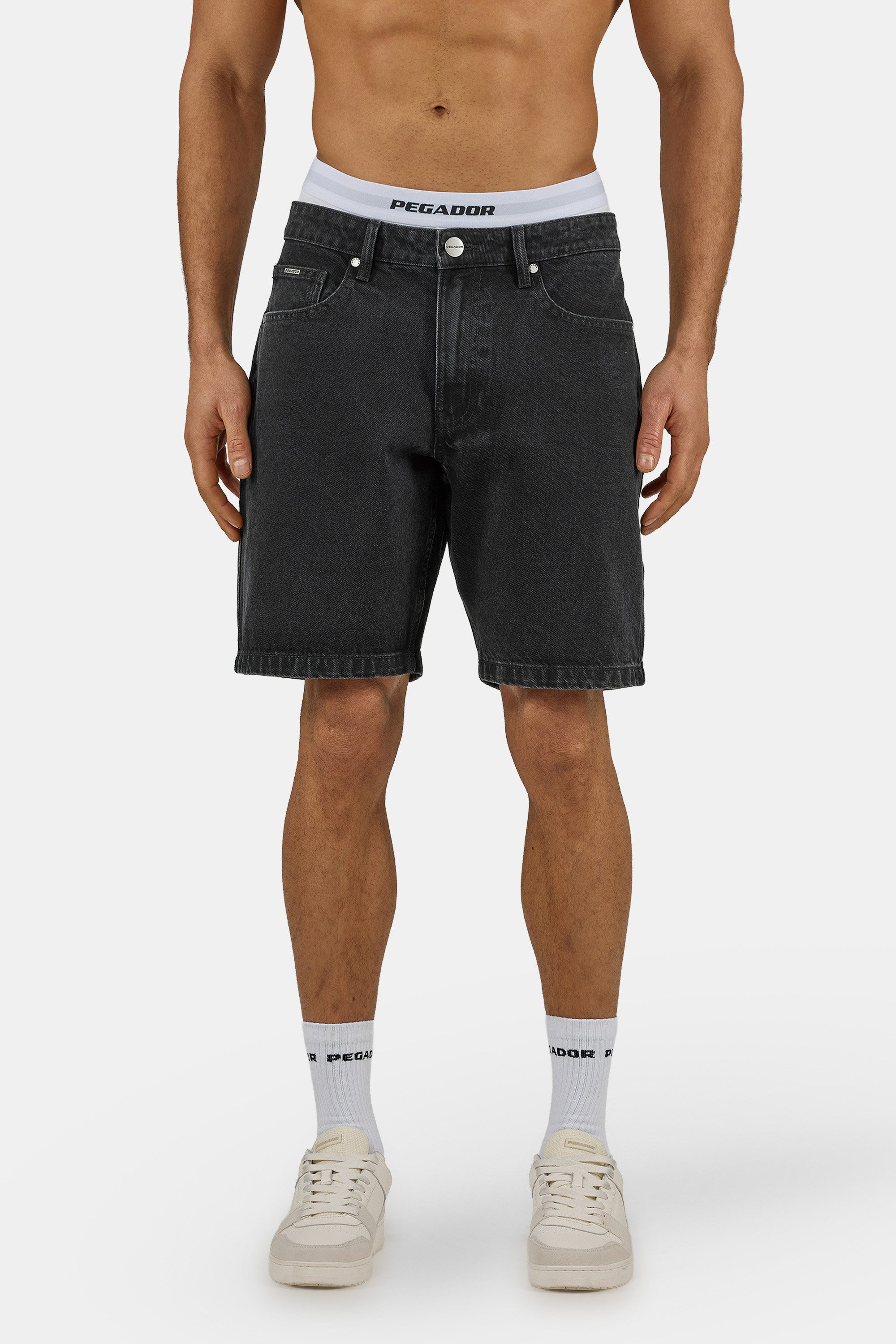 PEGADOR Jeansshorts Bostic Jeans Shorts Baumwolle, regular fit