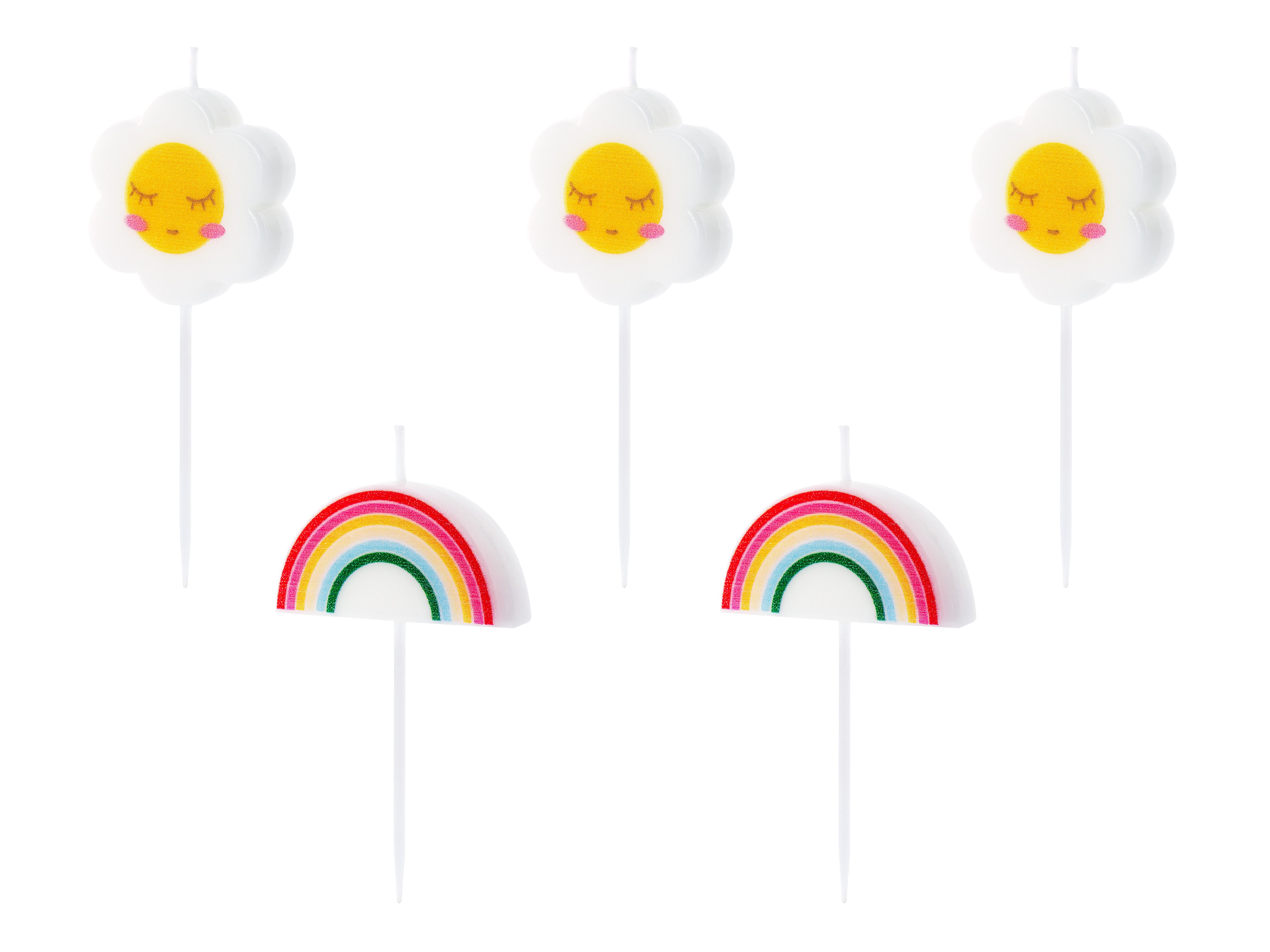 partydeco Geburtstagskerze Geburtstagskerzen Gänseblümchen, 2-3,5 cm - 5 Stk