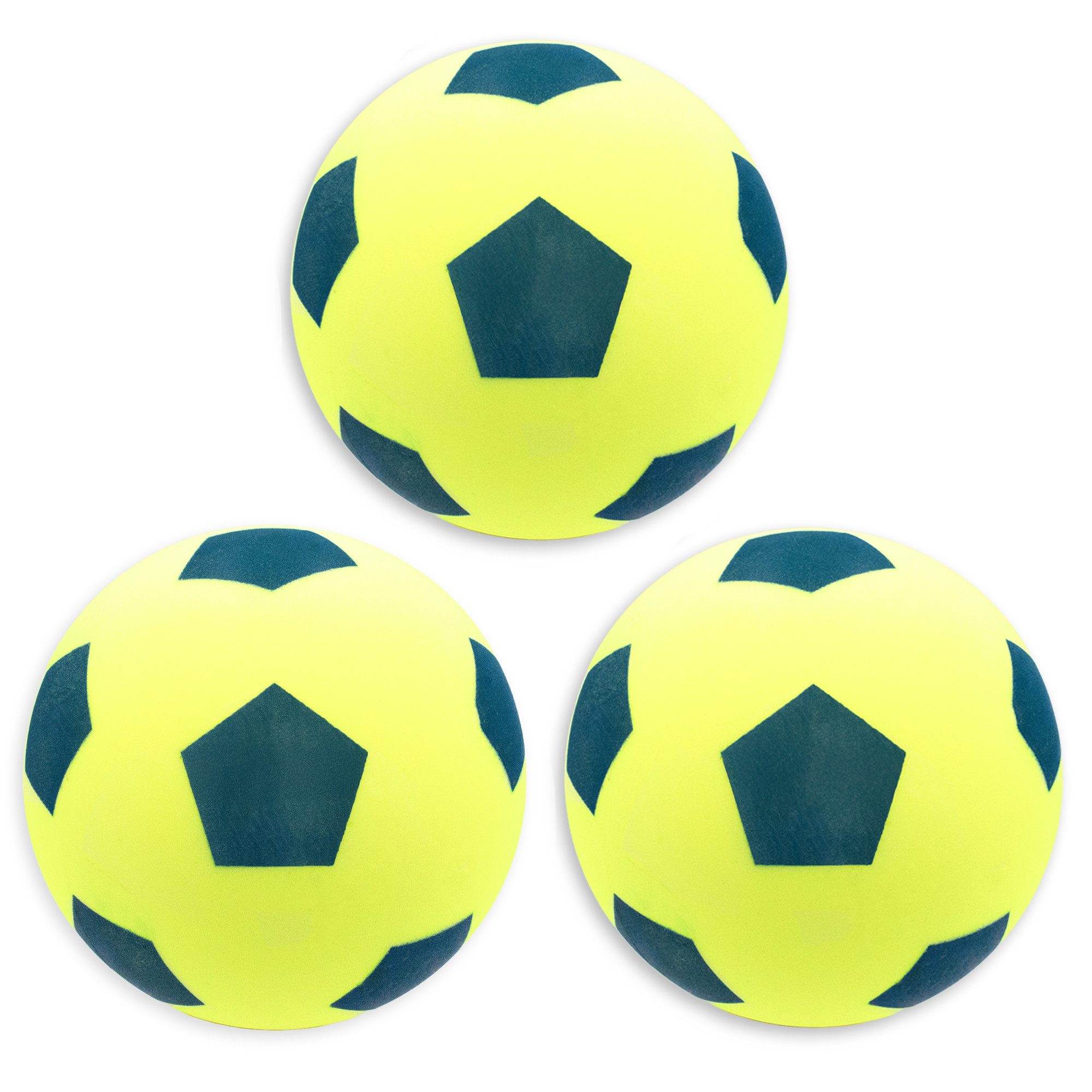 Softball 3x Kyto Softball neon gelb 20cm - Schaumstoff Ball - Fußball Indoor