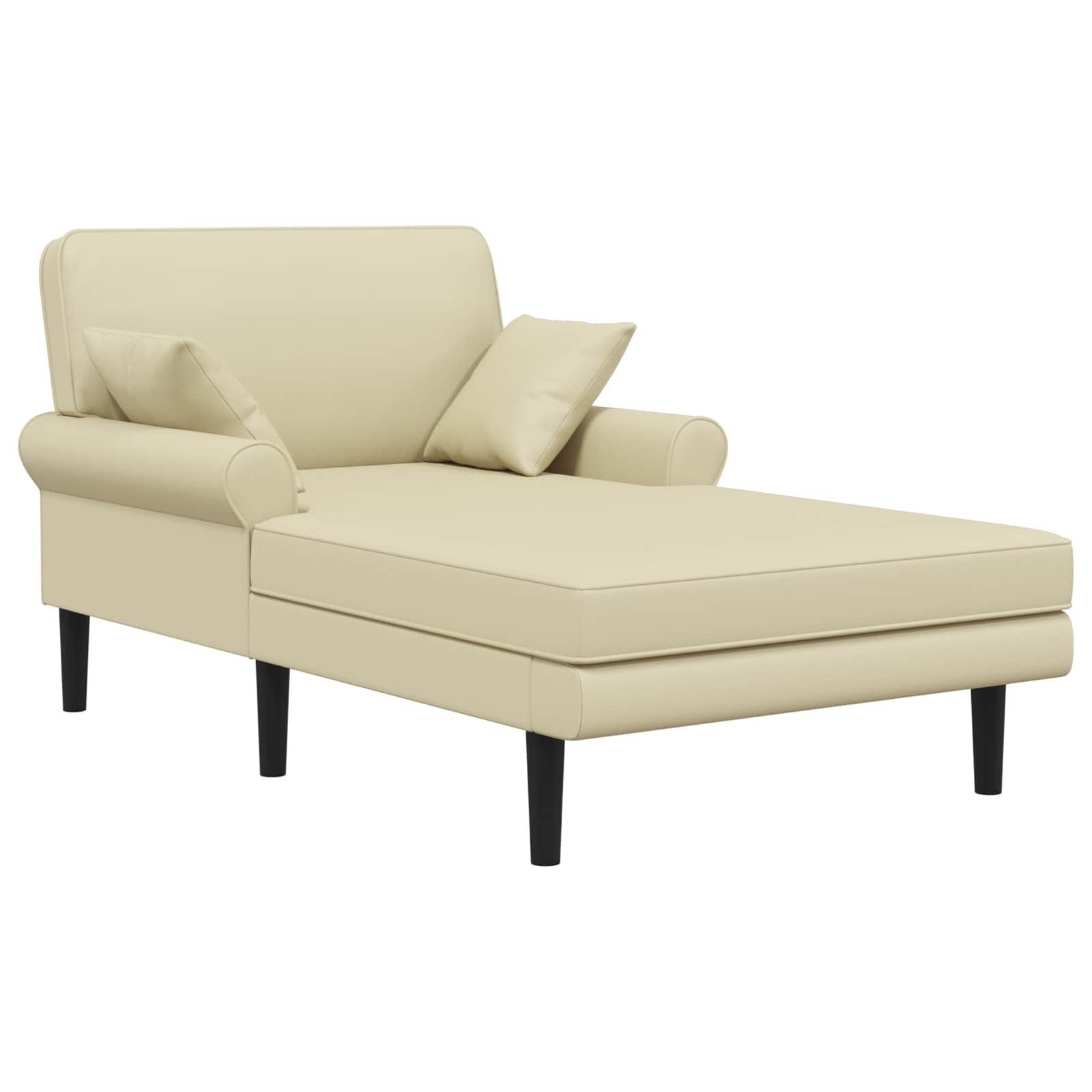 vidaXL Chaiselongue Chaiselongue Creme Kunstleder, 1 Teile