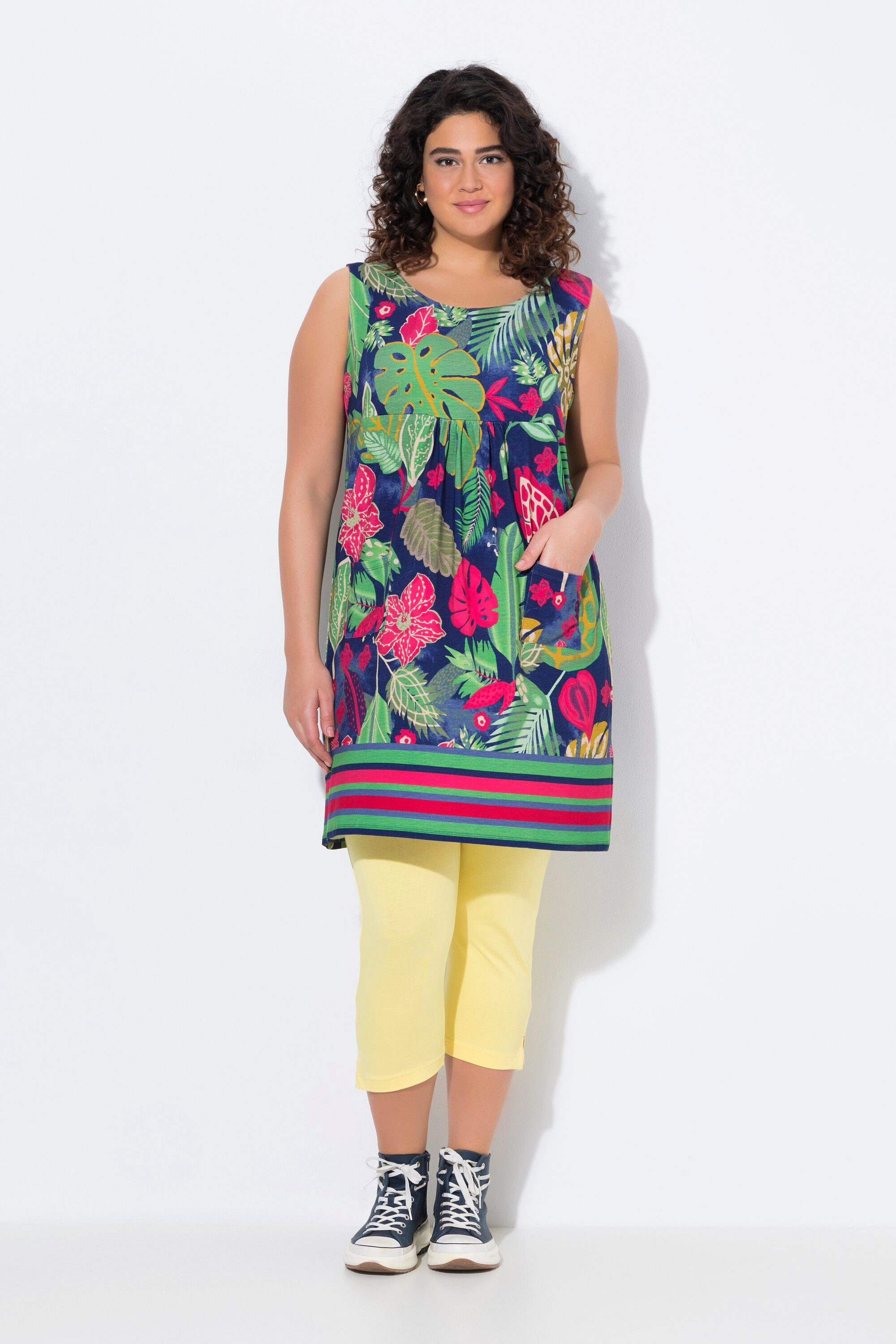 Ulla Popken Jerseykleid Jerseykleid bedruckt A-Linie günstig online kaufen
