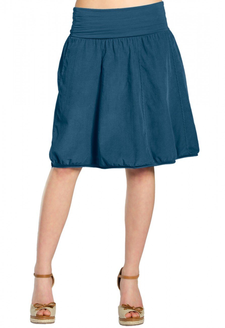 Caspar Faltenrock RO004 Damen Cord Rock knielang mit hohem elastischem Bund - Made in Italy