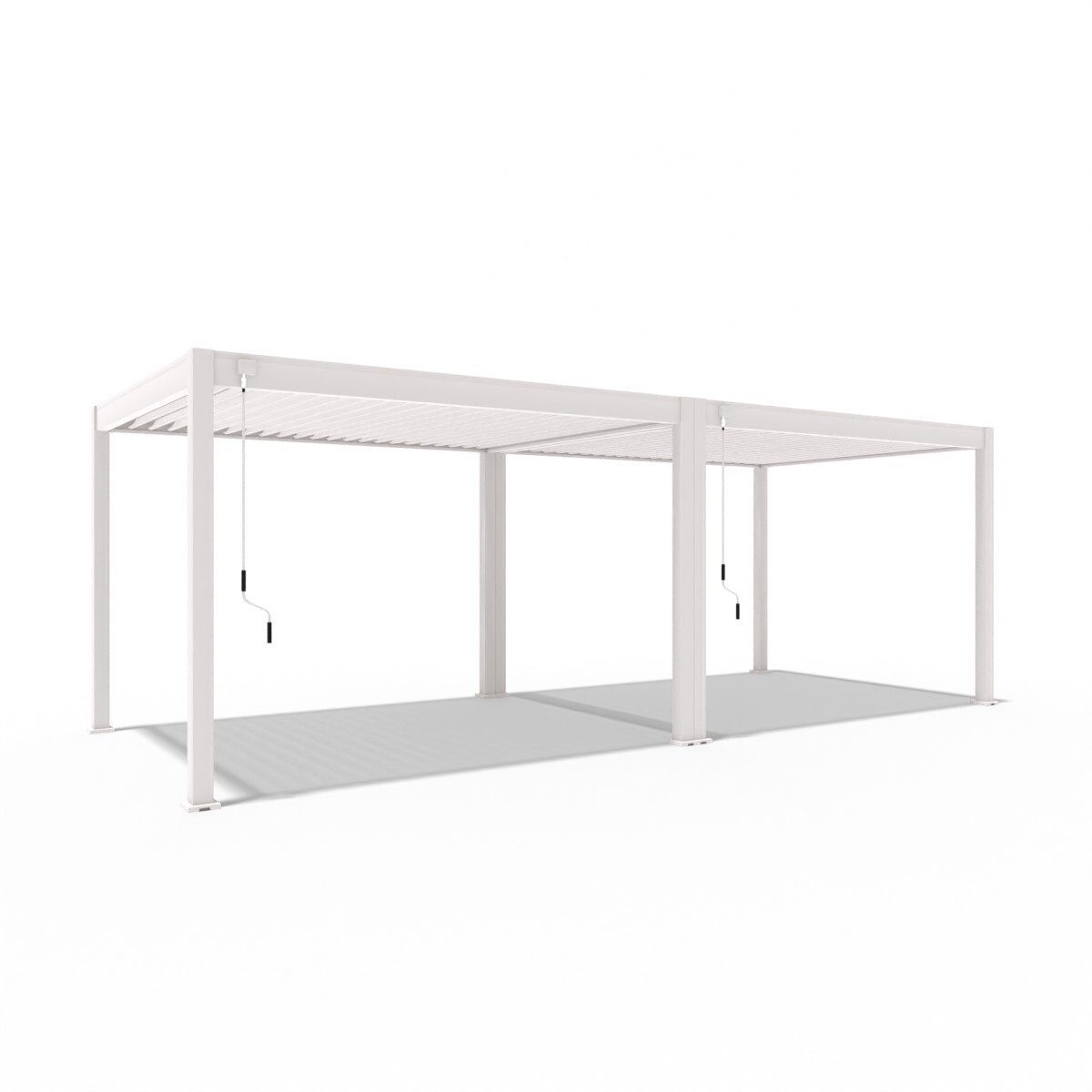 Weide Pergola Classic Pergola Aluminium freistehend 3 x 7,2 M weiß, BxTxH: 300x720x255 cm, (Hochwertigstes Aluminium & verzinkte Stahl-Lamellen, Komplettset)