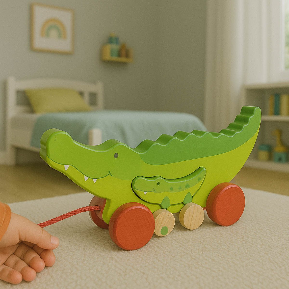 goki Nachziehtier Ziehtier Krokodile Cosmo & Croki, (packung, 2-tlg), Doppelter Spielspaß