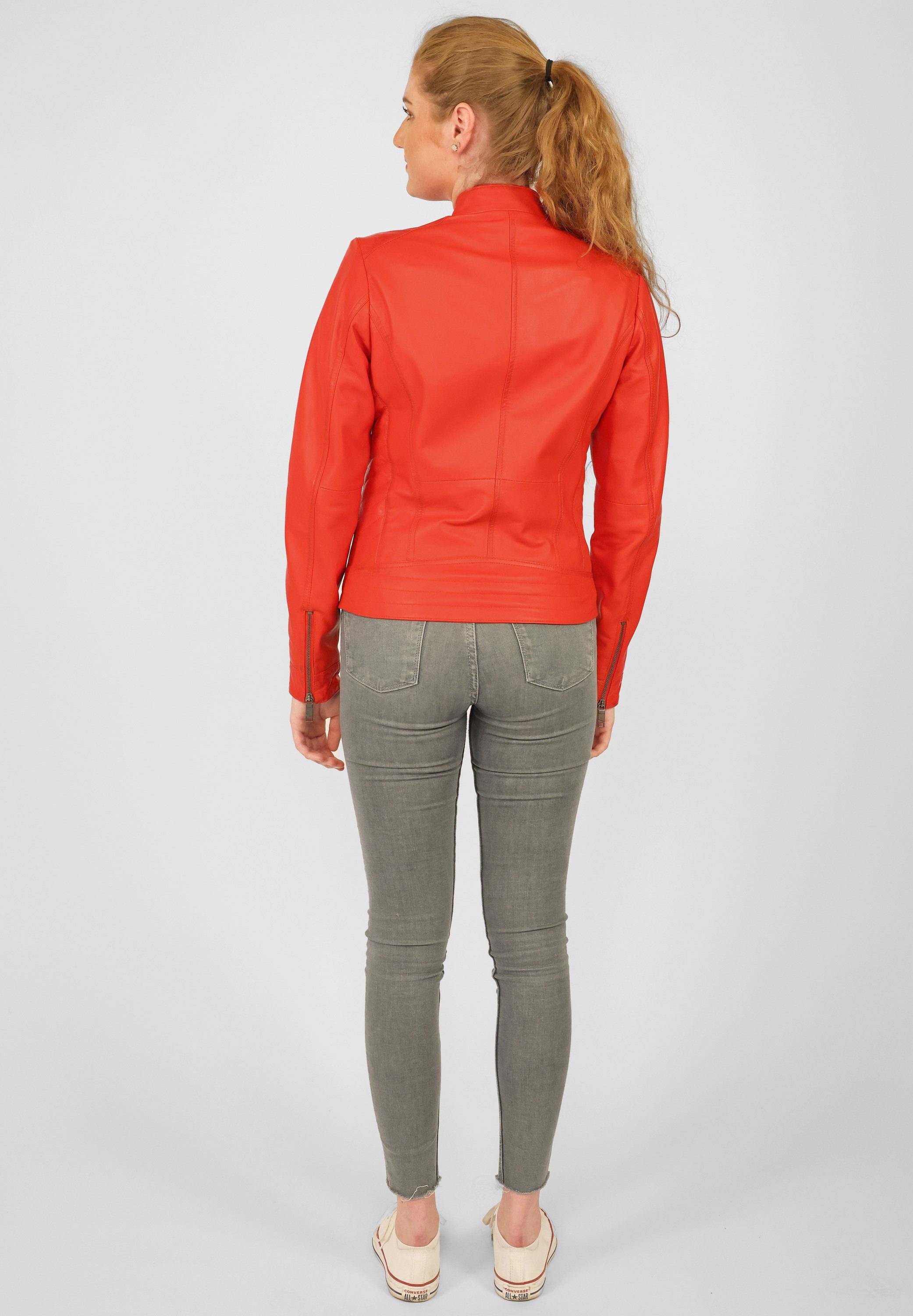 Lederjacke red Maze Sally flame