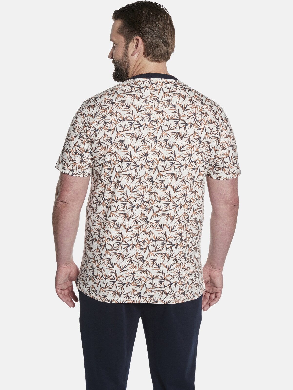 Charles Colby T-Shirt EARL LYNDON mit Blattmuster günstig online kaufen