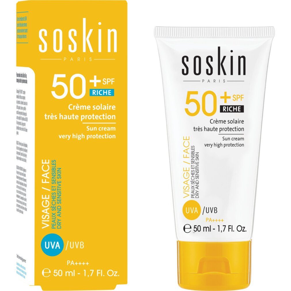Soskin Paris Sonnenschutzpflege Ochranný krém pro suchou a citlivou ple SPF 50+ (Sonnenpflege)