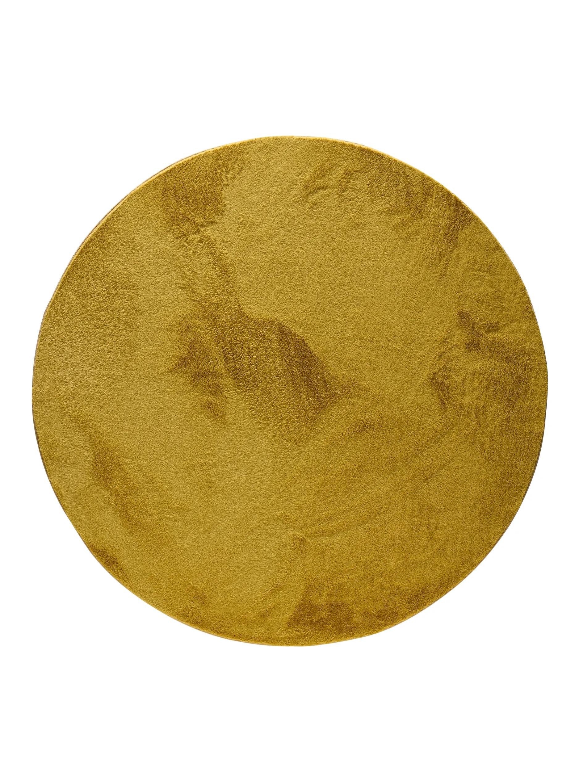 benuta Fellteppich Furry, rund, Höhe: 11 mm, Teppich Wohnzimmer, Esszimmer, Schlafzimmer, Flur, Weich, Rutschfest