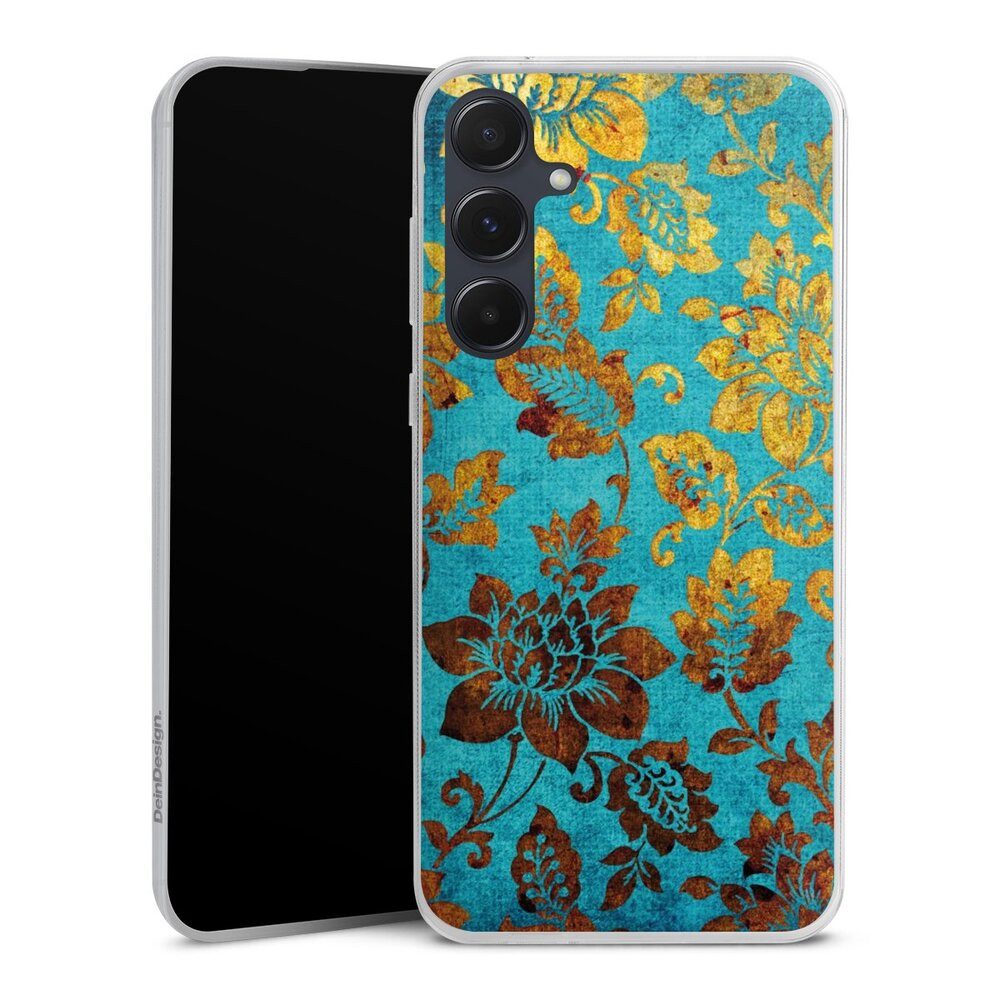 DeinDesign Handyhülle Vintage Ornamente Blumen Blue Vintage, Samsung Galaxy A55 5G Slim Case Silikon Hülle Ultra Dünn Schutzhülle