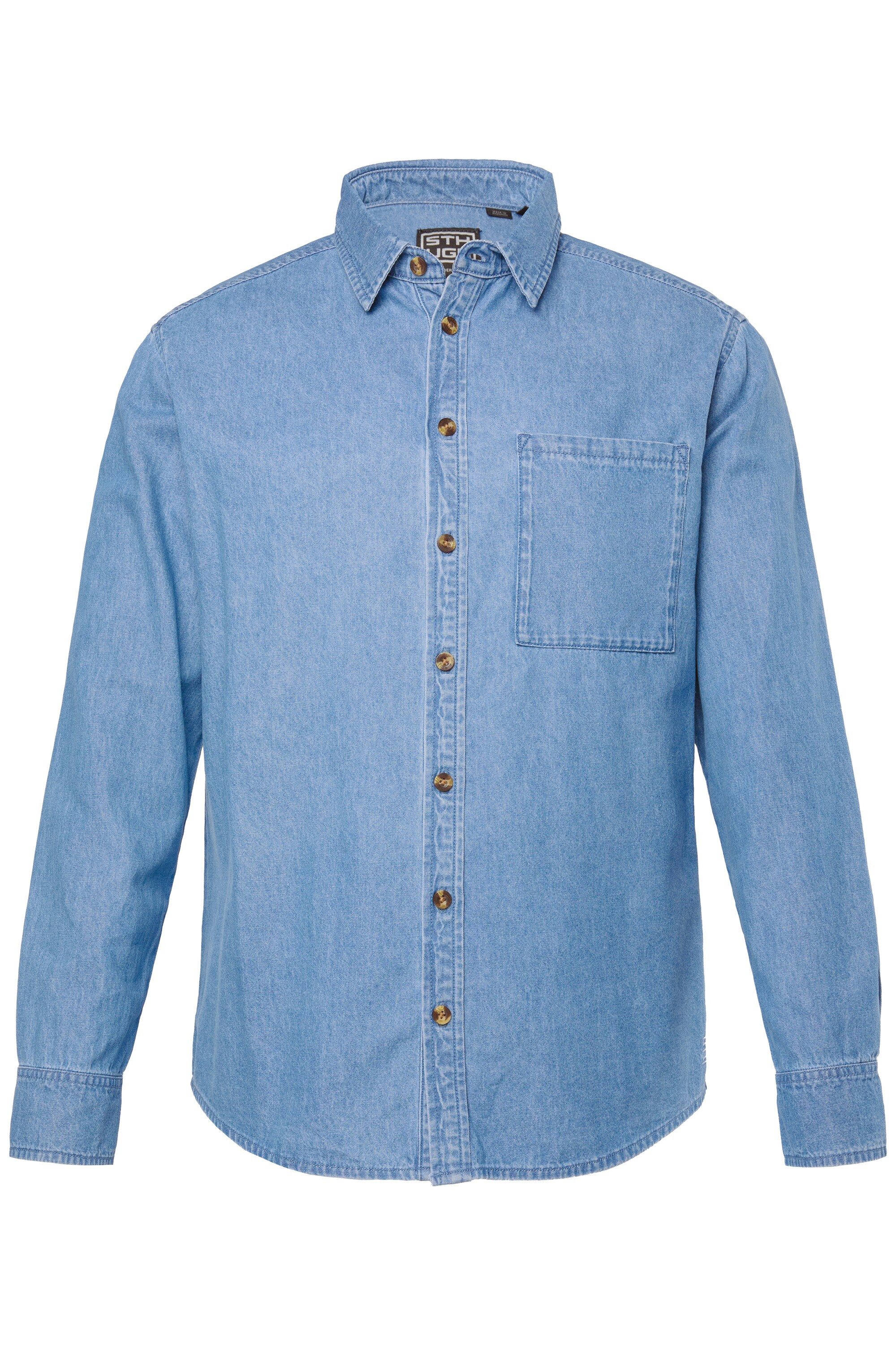 STHUGE Businesshemd STHUGE Jeanshemd Langarm Modern Fit bis 8 XL günstig online kaufen