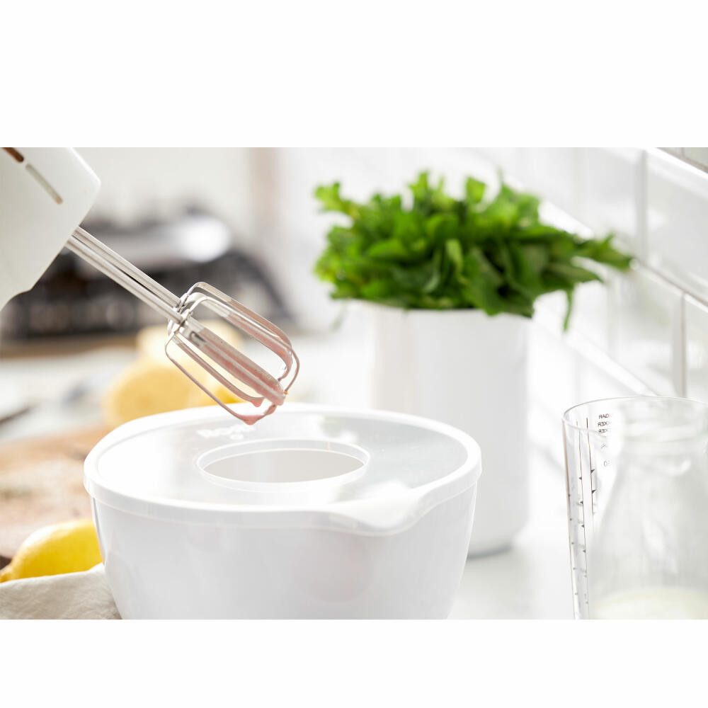 ROSTI Schüssel Margrethe New Weiß, 3 L, Durostima (technischer Thermoplast), mit Spritzschutzdeckel