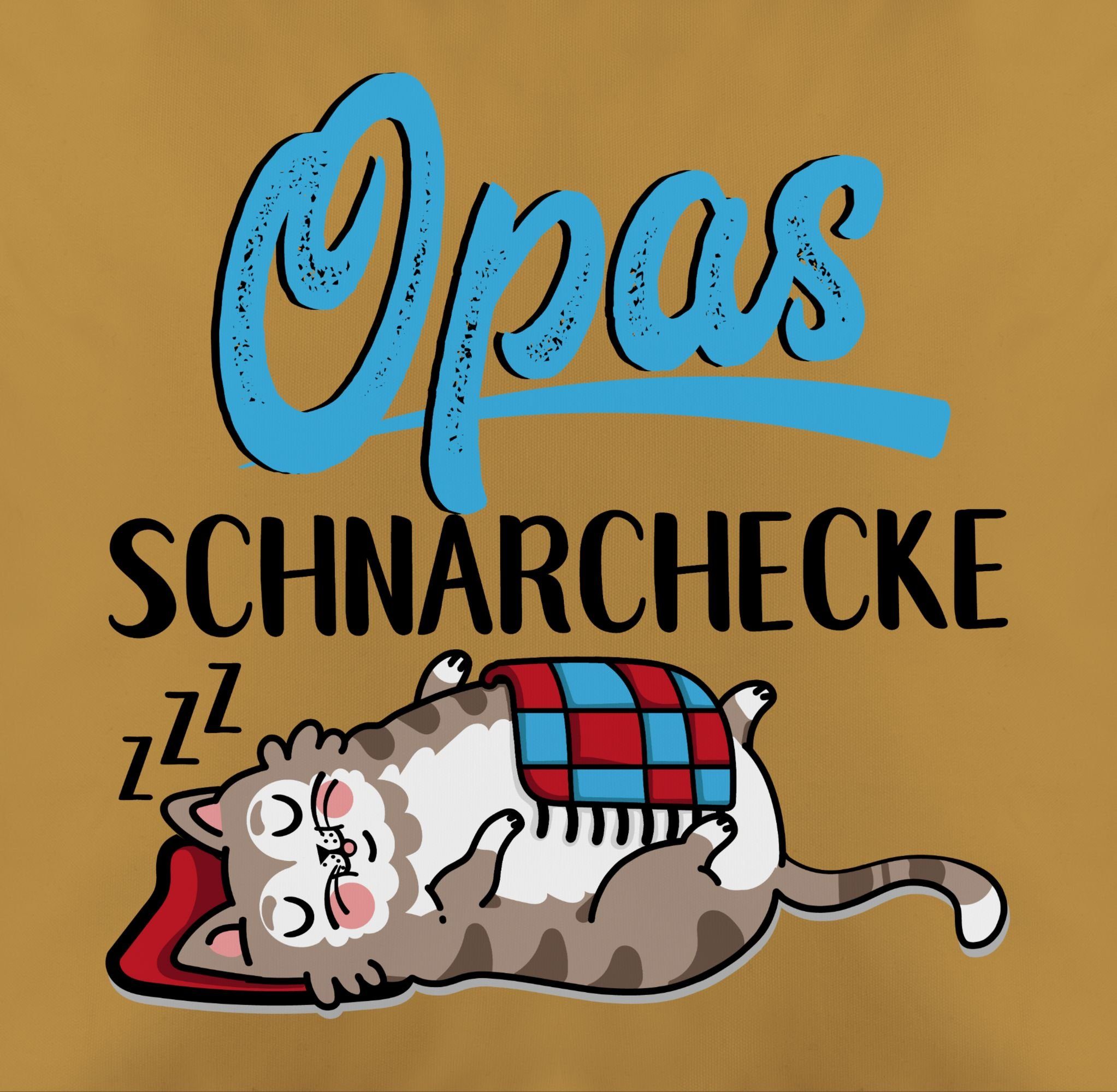 Shirtracer Dekokissen Opas Schnarchecke Gelb Opa - 3 Großvater schwarz/blau, Katze