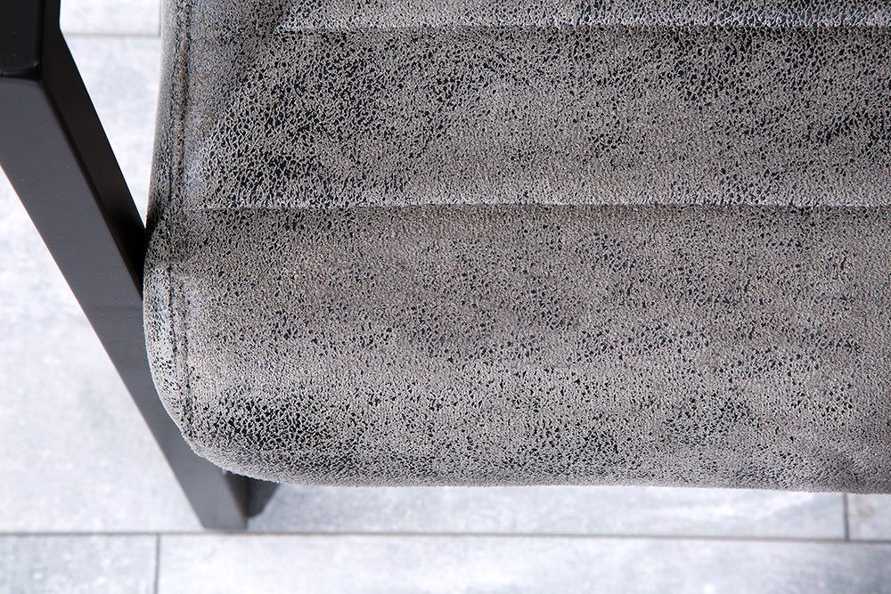 riess-ambiente Sitzbank LOFT grau, 160cm mit vintage Microfaser-Bezug