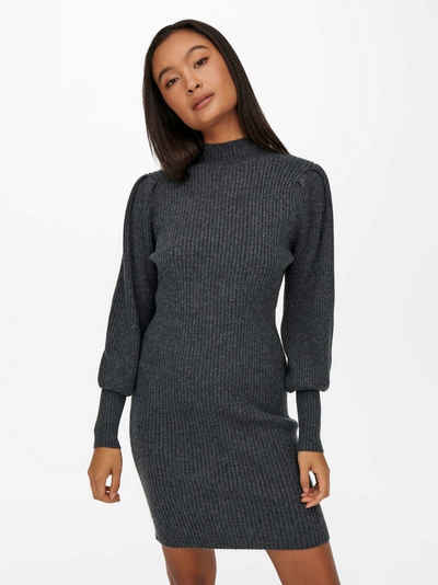 Only Shirtkleid »Langarm Strickkleid Mini Pullover Dress Stehkragen Shirt ONLKATIA« (lang, bequem) 4386 in Grau
