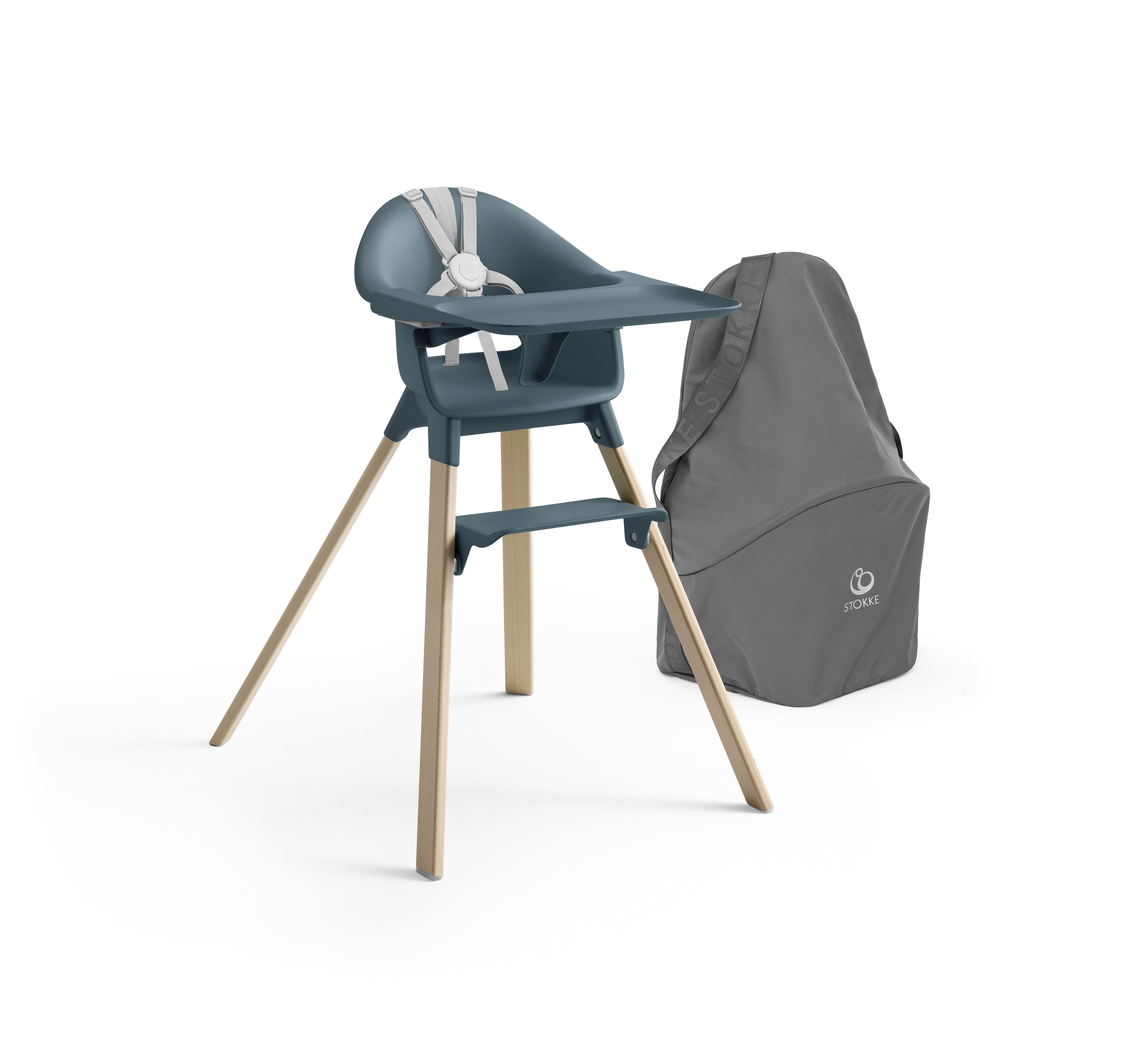 Stokke Hochstuhl Clikk™ Bundle bestehend aus Hochstuhl mit Travel Bag, Für kinderleichte Mahlzeiten ab 6 Monate