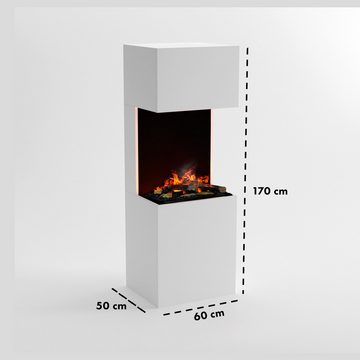 GLOW FIRE Elektrokamin Beethoven Wasserdampf Kamin, Elektrischer Kamin, Wasserdampfkamin mit 3D Feuer und Knisterfunktion