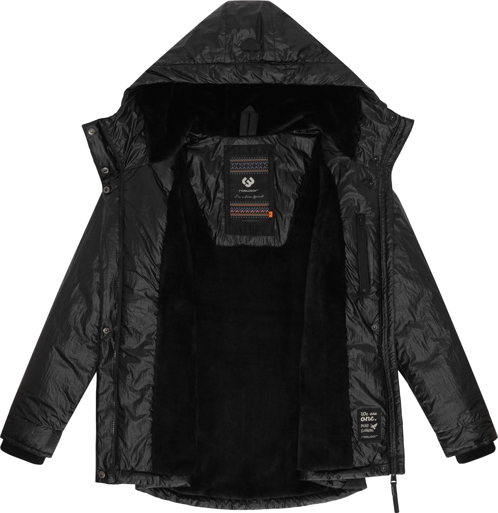 Ragwear Winterjacke Monadde Bling Glänzende warme Jacke mit Kapuze
