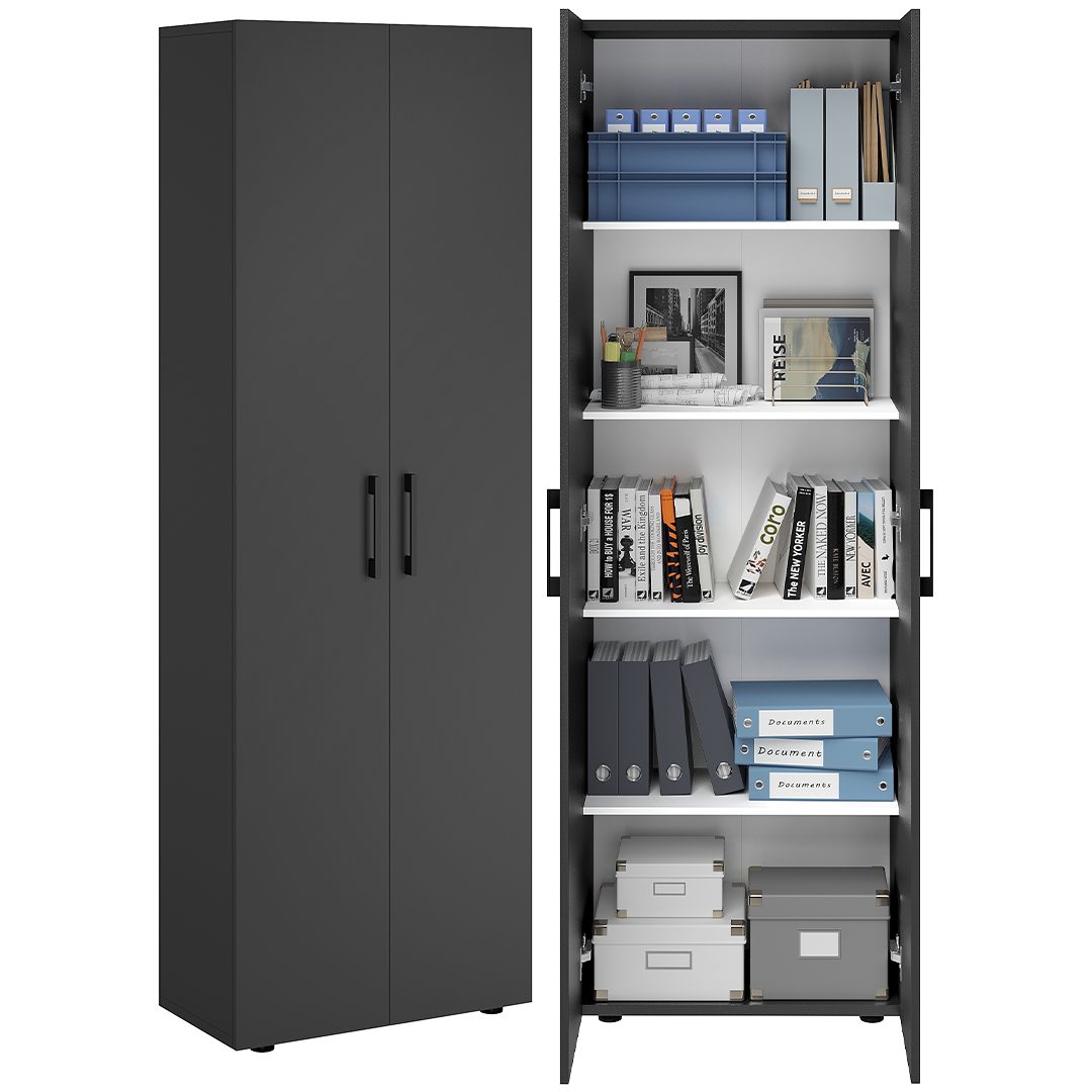 Bellamio Mehrzweckschrank Apol (Anthrazitschwarz) Aktenschrank mit 2 Türen günstig online kaufen