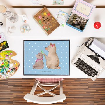 Mr. & Mrs. Panda Schreibtischunterlage Bär Kind - Blau Pastell - Geschenk, Büroartikel, Schreibtischauflage, (1 tlg)