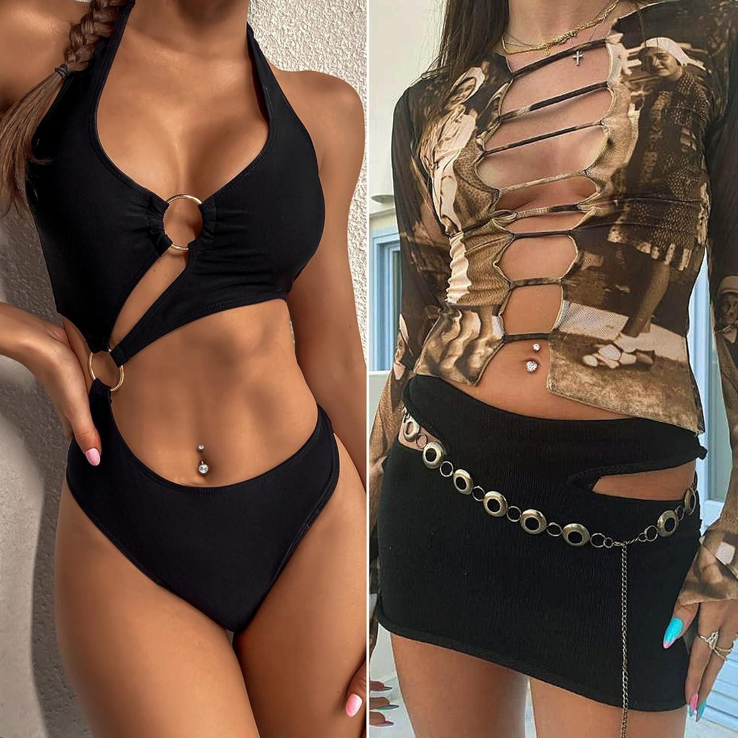 LuxusKollektion Bauchnabelpiercing Bauchnabelpiercing G23 Titanium Silber CZ 14G 8/10/12/14/16mm