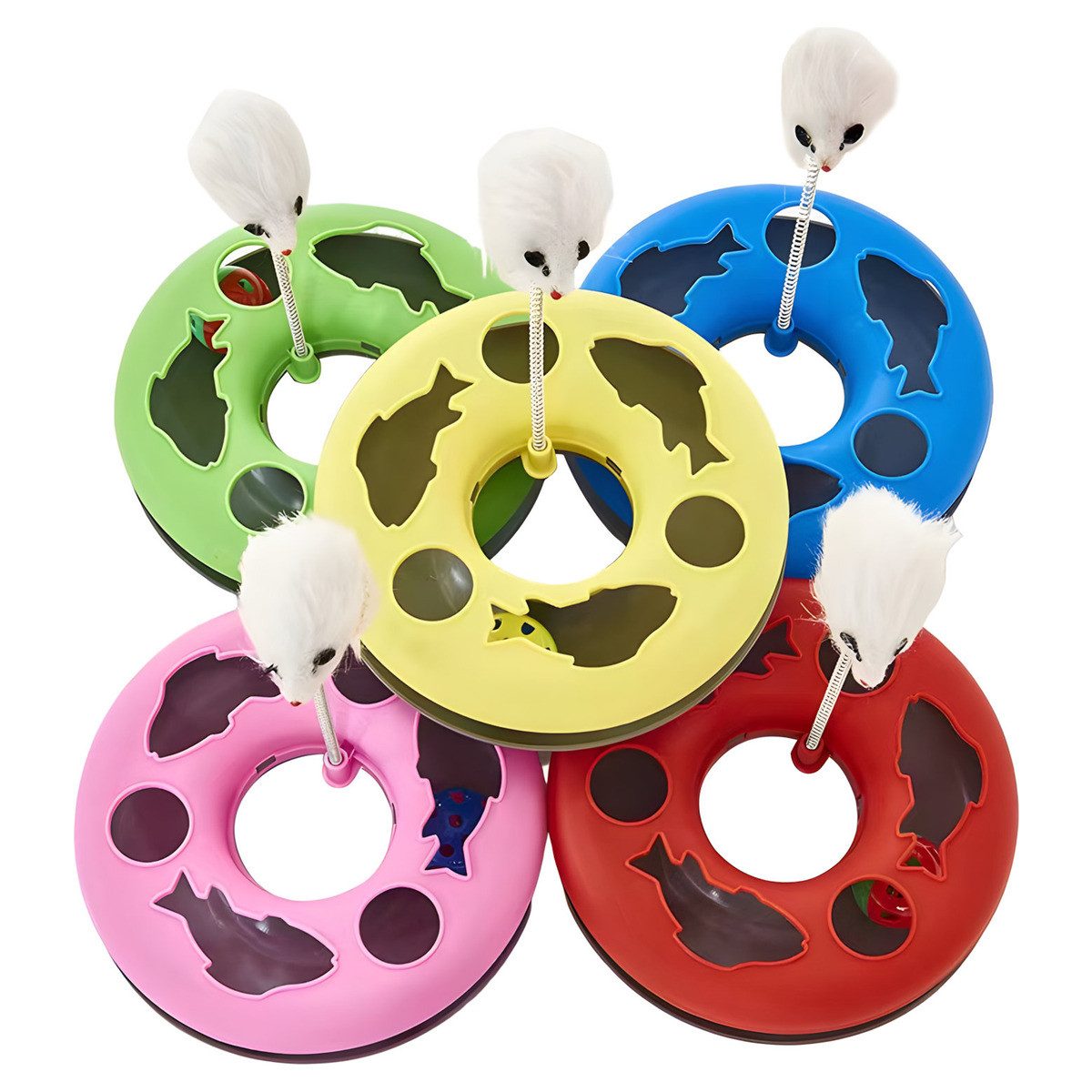 Pettimania Fummelbrett Katzenspielzeug Round Mouse mit Spielball