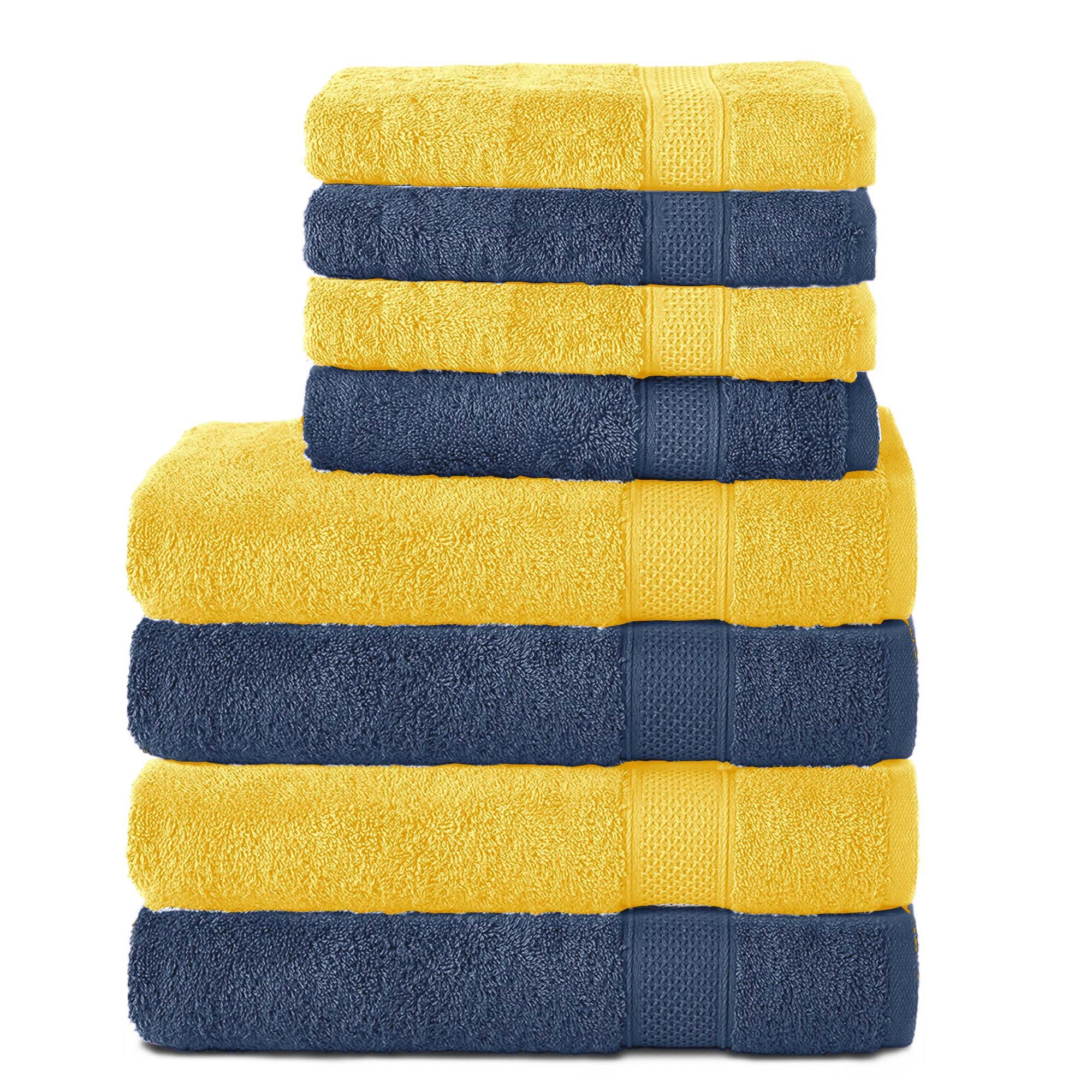 Komfortec Handtuch Set aus 100% Baumwolle, 4 Полотенца 50x100 cm und 4 Банные полотенца 70x140 cm, Frottee (Packung, 8-St), Duschtücher & Badehandtuch, Weich, Towel, Groß